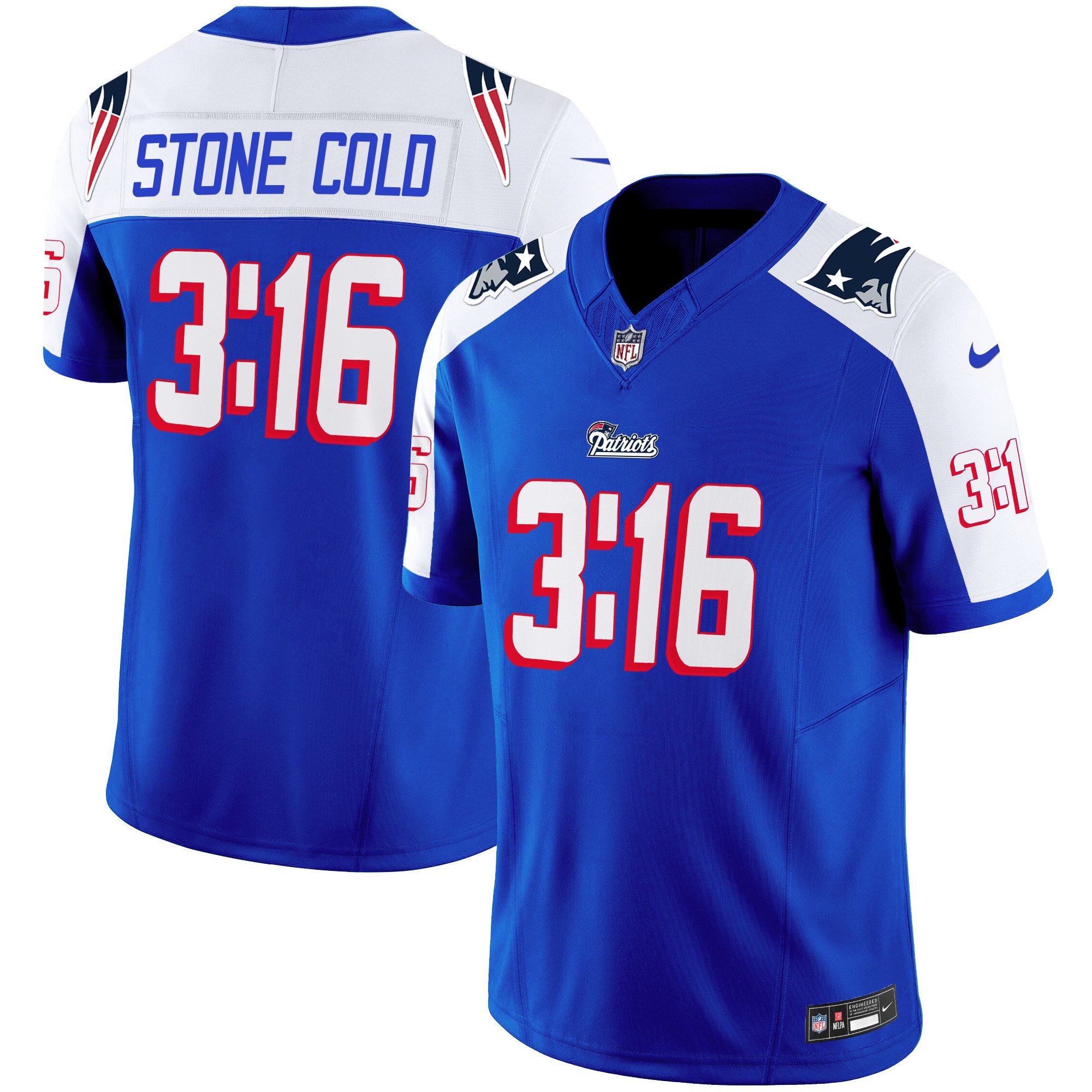 New England Patriots Stone Cold Steve Austin Jersey – All Stitched