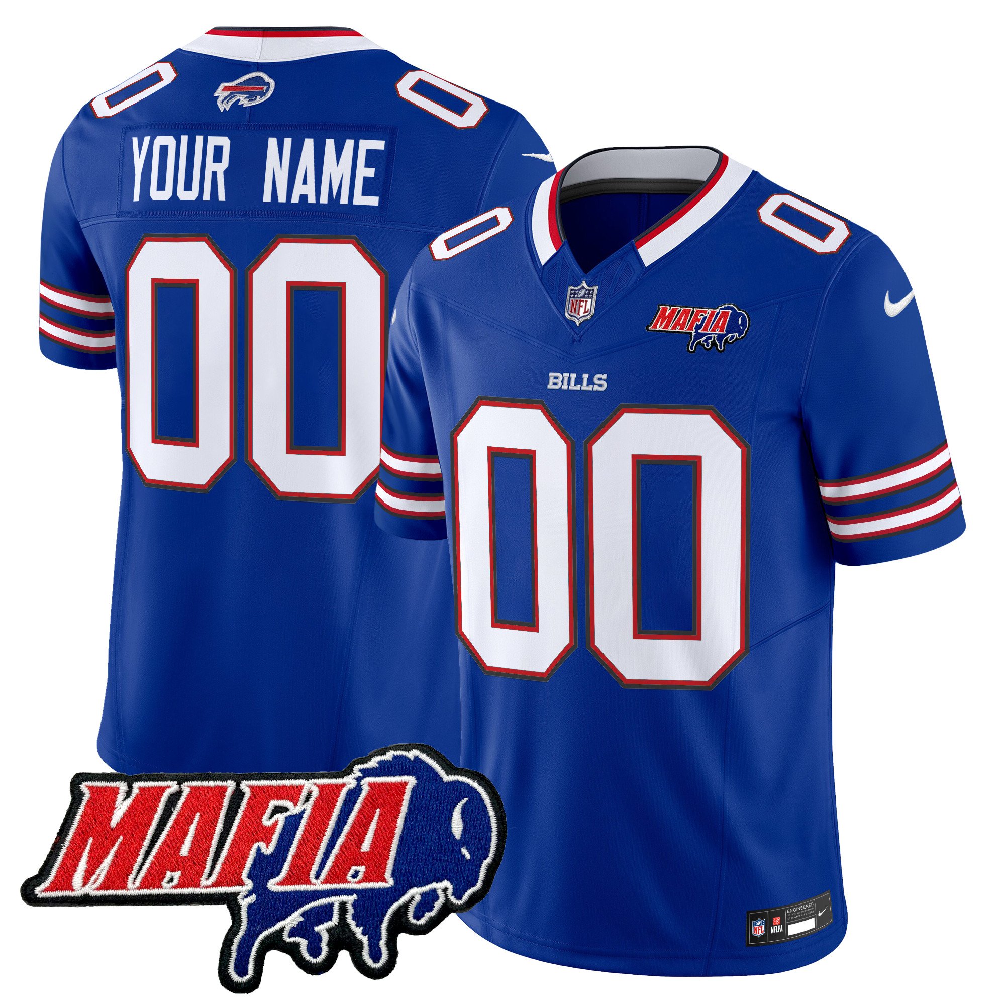 Buffalo Bills 2024 Buffalo Bills Mafia Patch Vapor Limited Custom Jersey – All Stitched