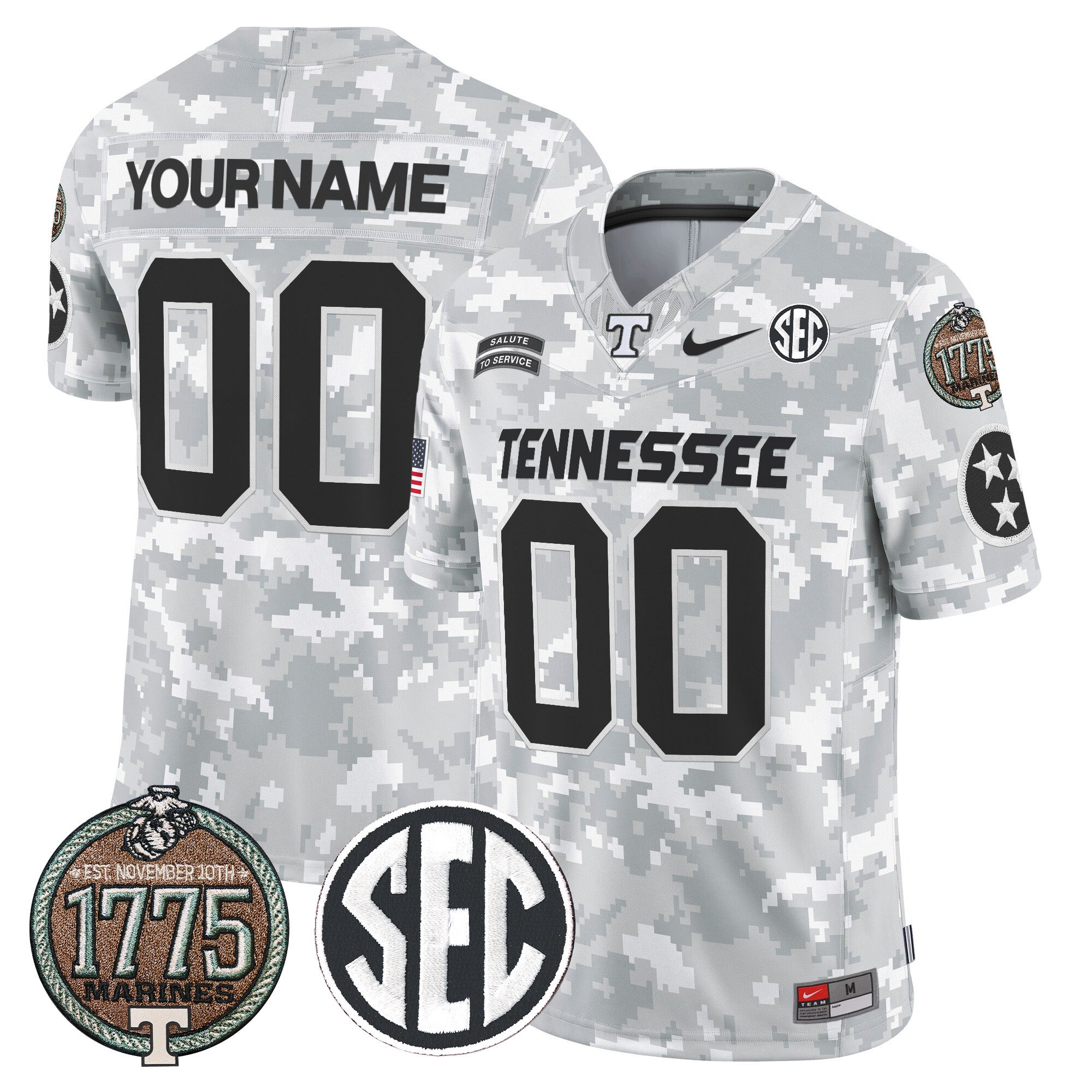 Volunteers 2024 Salute to Service Establishment Year Patch Vapor Limited Custom Jersey – All Stitched