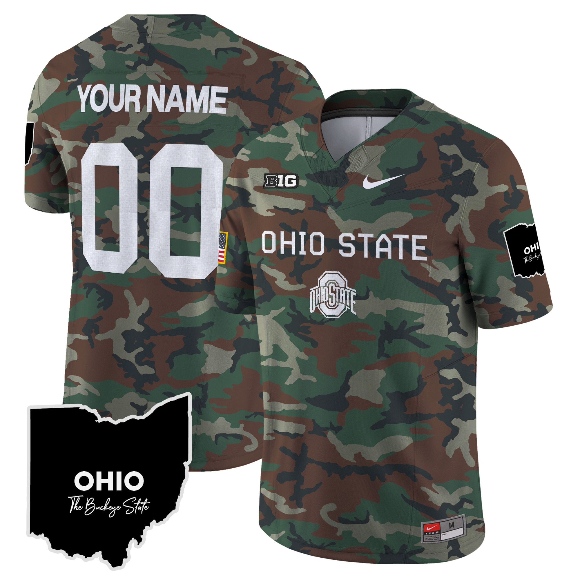 Ohio State Buckeyes 2024 Military Vapor Limited Custom Jersey – All Stitched