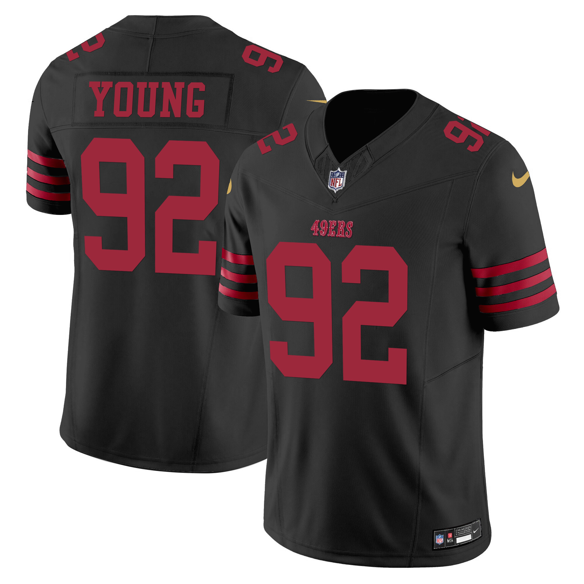 Chase Young San Francisco 49ers Black Jersey – All Stitched