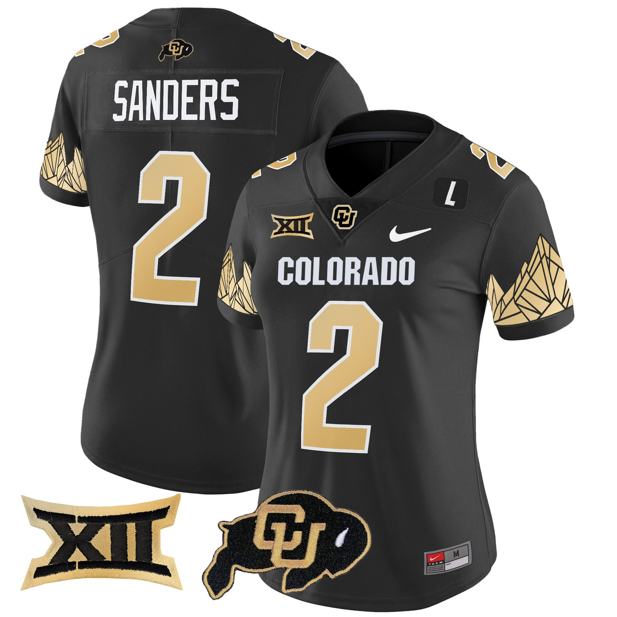 Women’s Colorado Buffaloes Vapor Limited Jersey V4 – Big 12 XII Patch – All Stitched