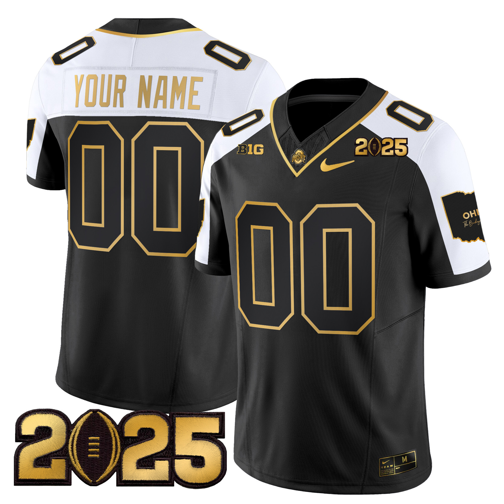 Ohio State Buckeyes ‘Heritage Stripe’ CFP Final Patch Gold Vapor Limited Custom Jersey – All Stitched