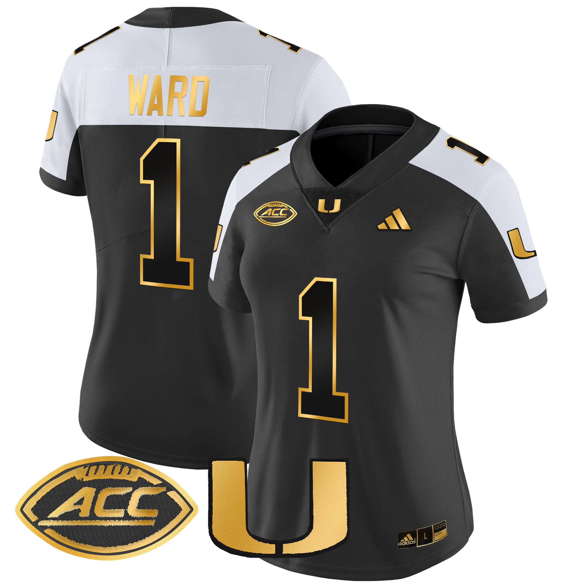 Women’s Miami Hurricanes 2024 Gold Vapor Limited Jersey – All Stitched