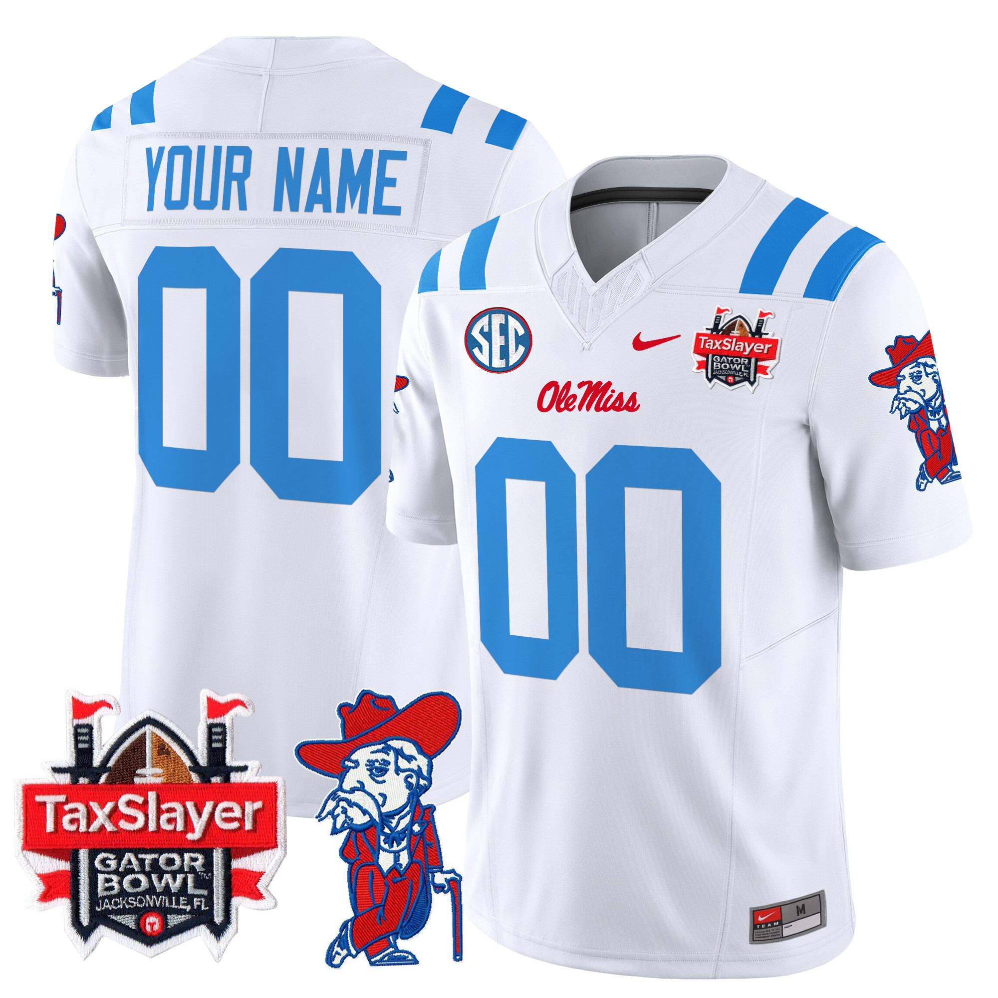 Ole Miss Rebels 2024 Gator Bowl Patch Vapor Limited Custom Jersey – All Stitched