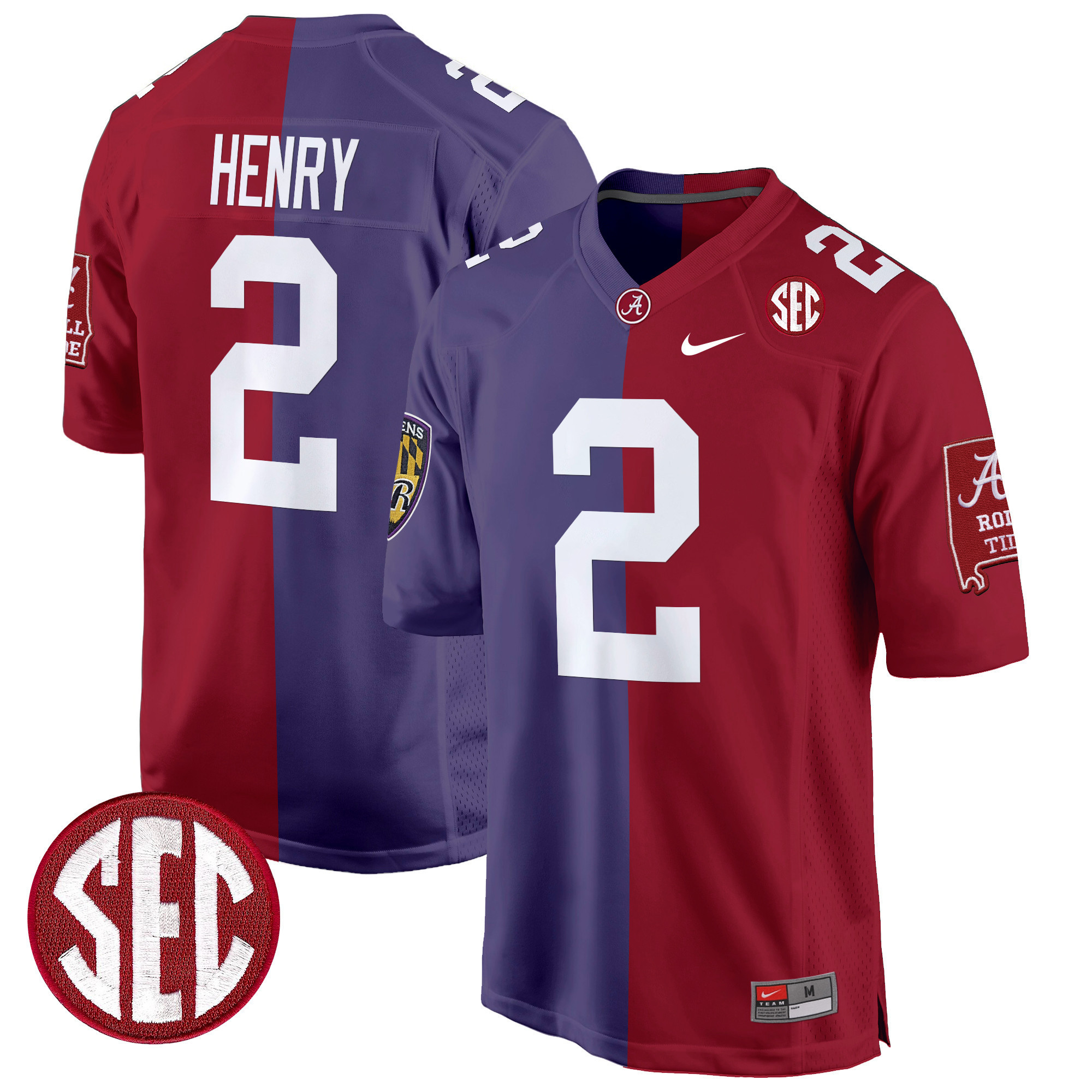 Alabama Crimson Tide Split Game Jersey – All Stitched
