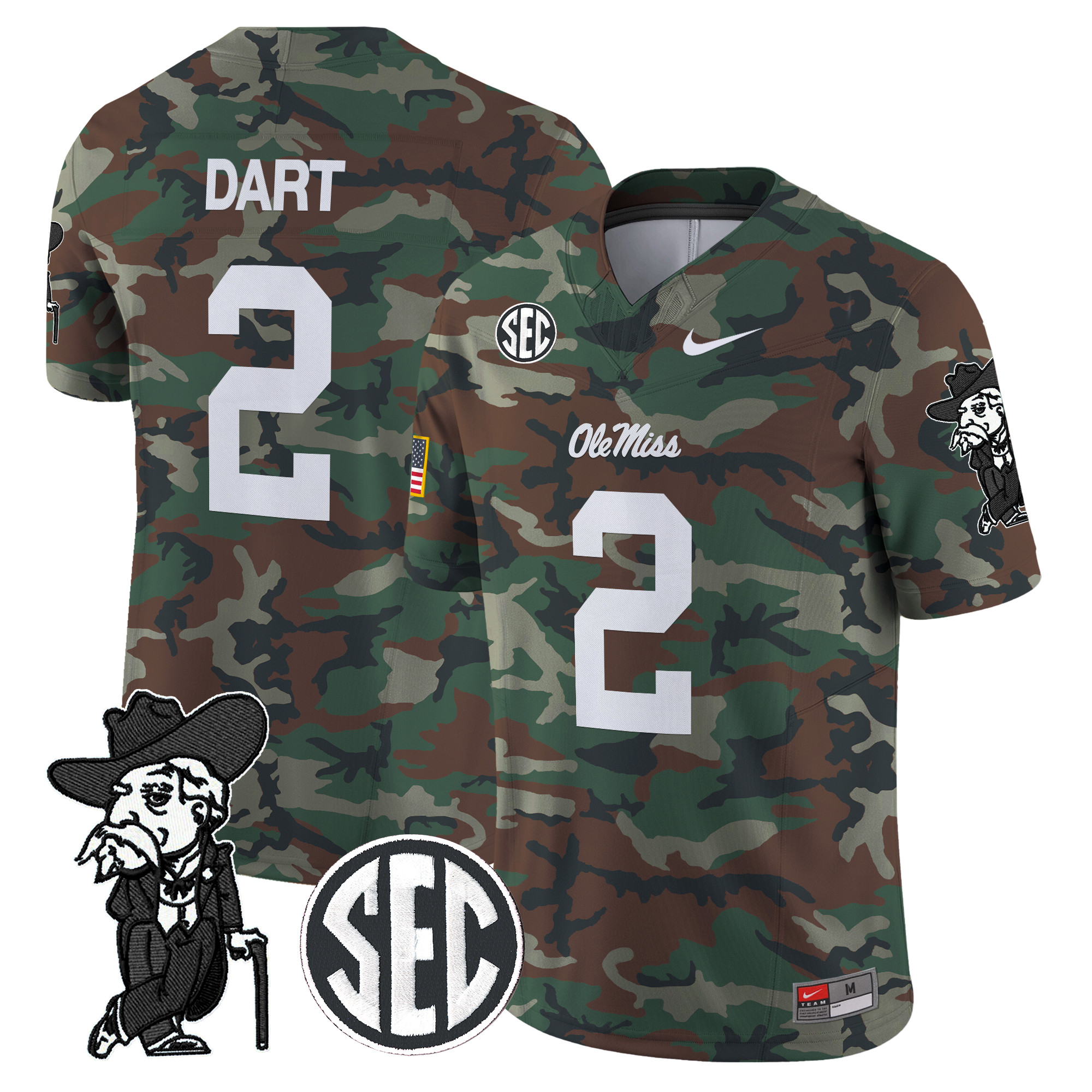 Ole Miss Rebels 2024 Military Vapor Limited Jersey – All Stitched