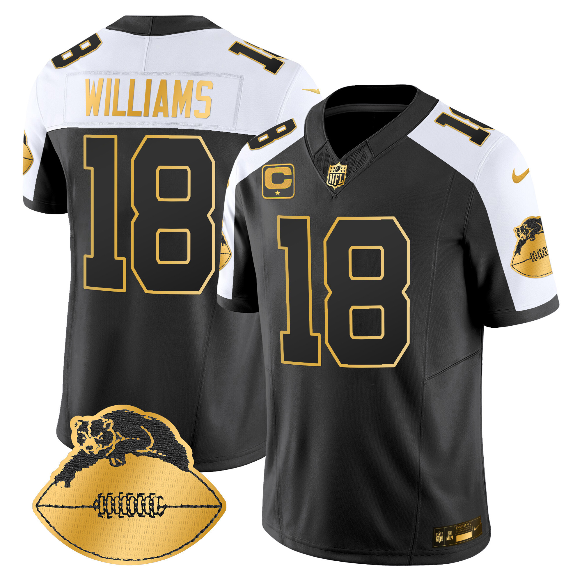 Men’s Chicago Bears Throwback Gold Vapor Limited Jersey – All Stitched