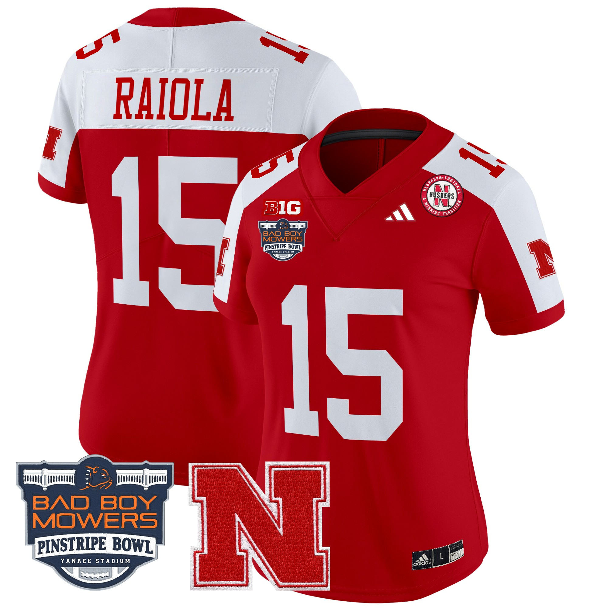 Women’s Nebraska Cornhuskers 2025 Pinstripe Bowl Patch Vapor Limited Jersey – All Stitched