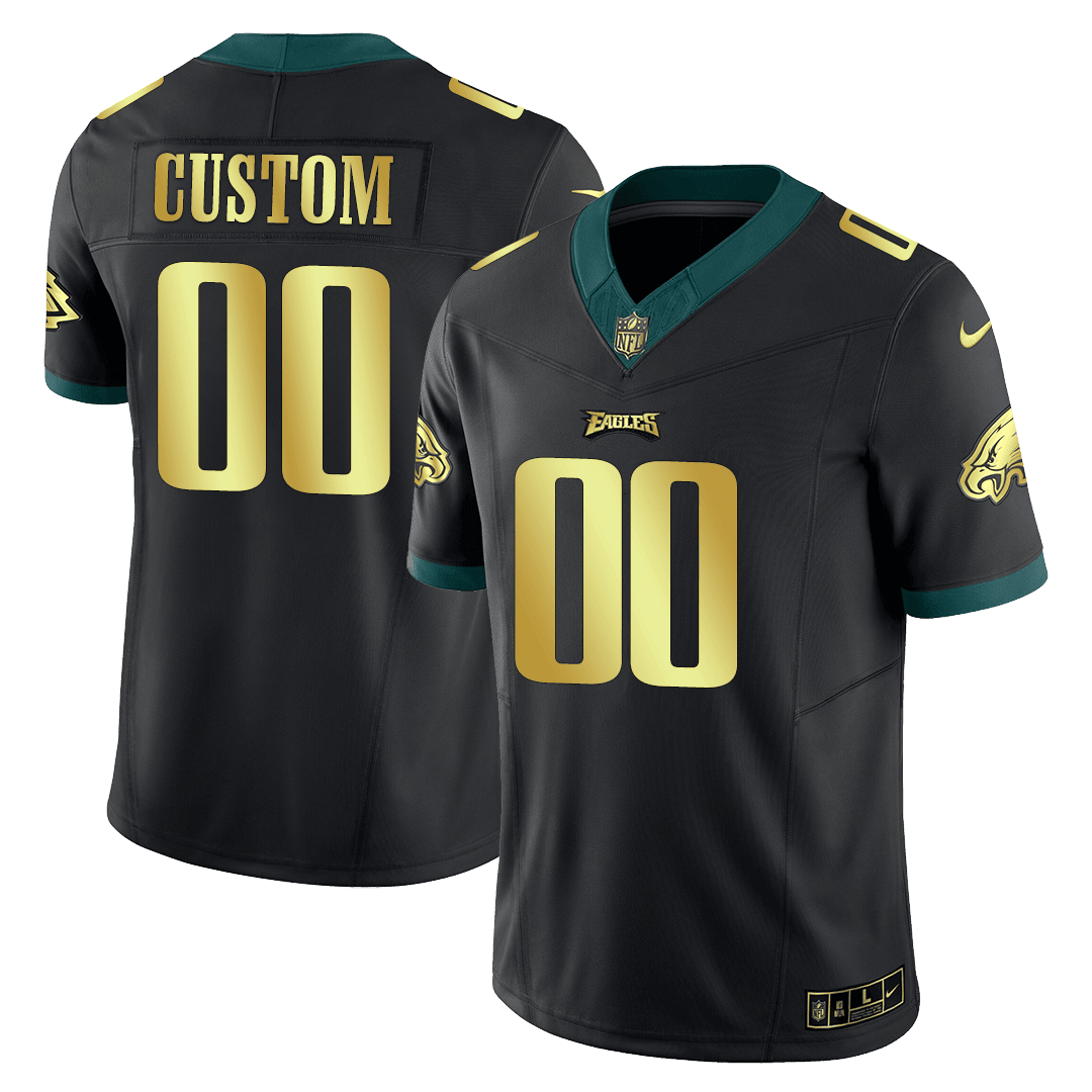 Philadelphia Eagles Kobe Bryant Black Gold Custom Jersey – All Stitched