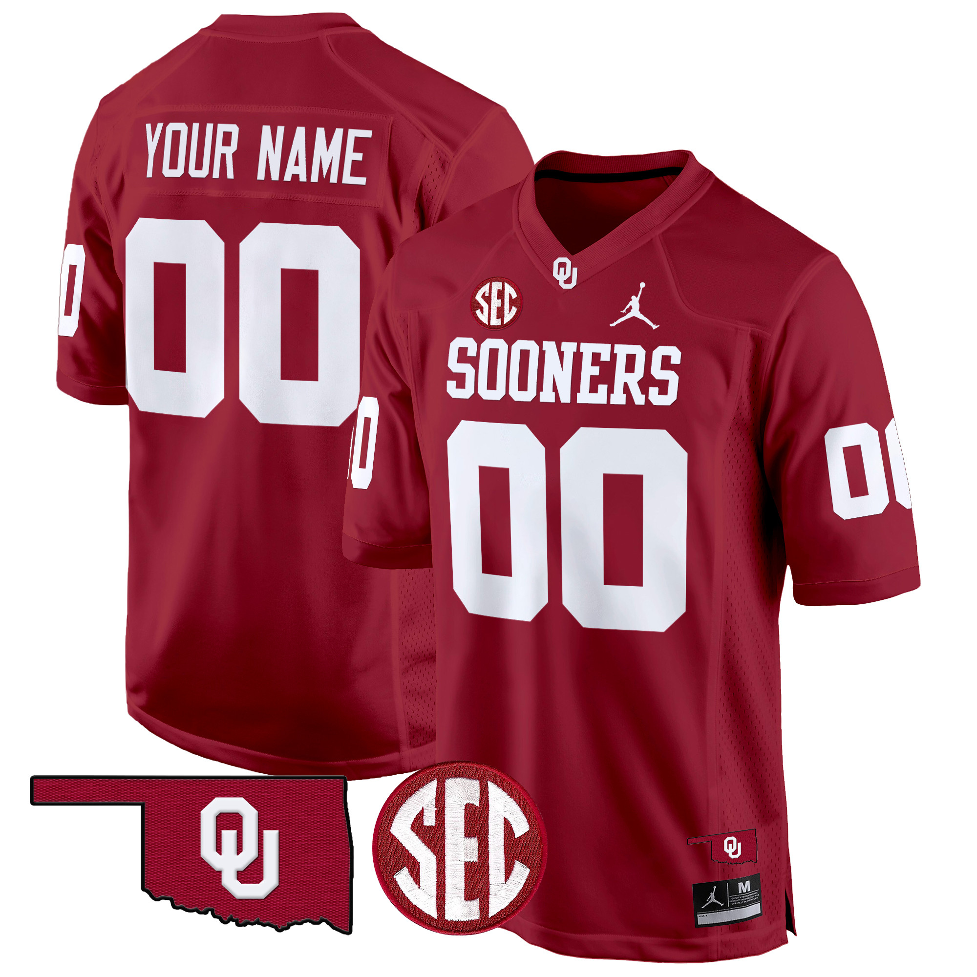 Oklahoma Sooners 100th Anniversary Patch Game Custom Jersey – All Stitched