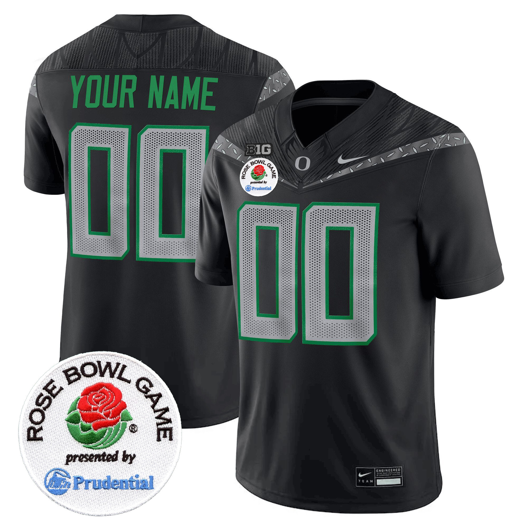 Oregon Ducks Rose Bowl Patch Vapor Limited Custom Jersey V2 – All Stitched