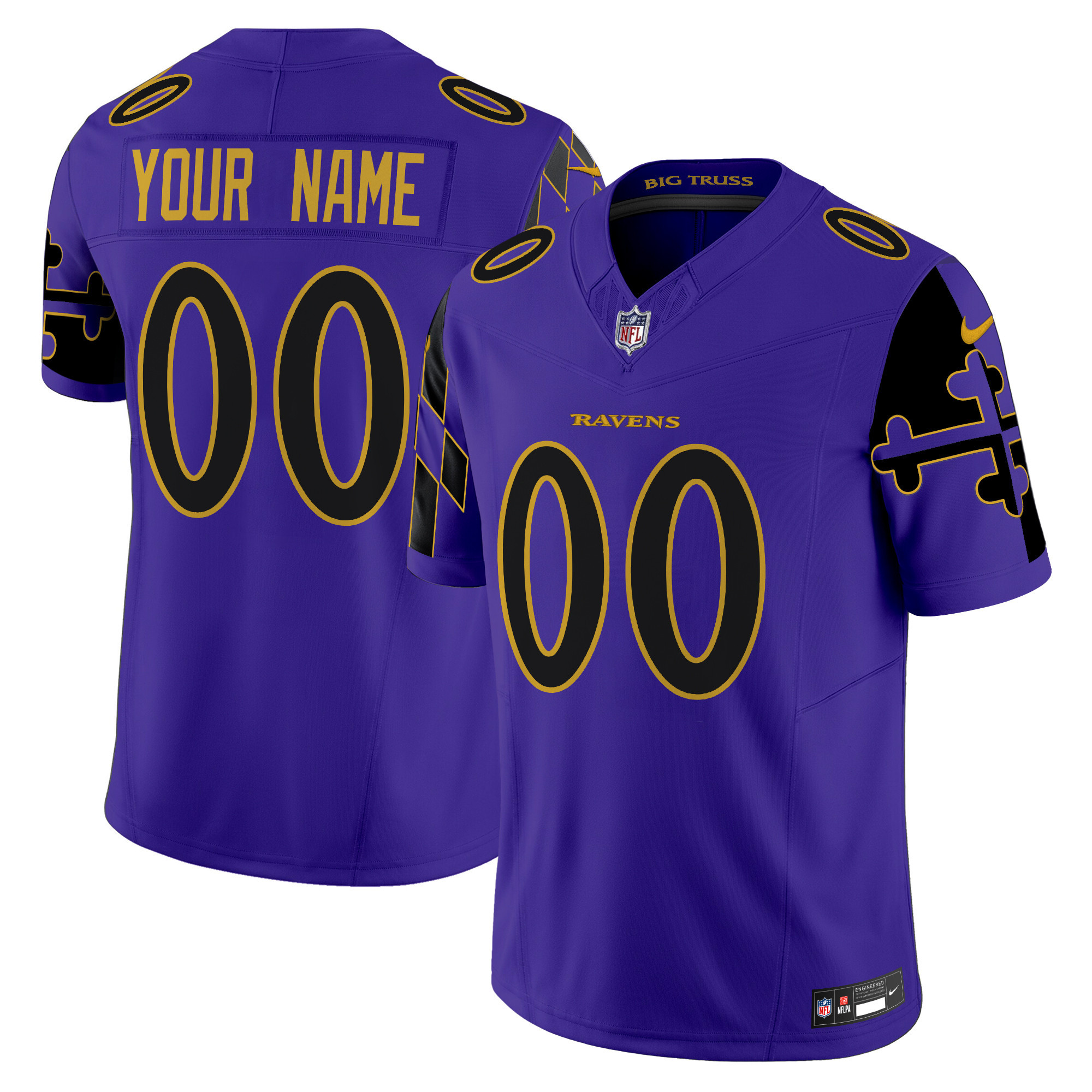 Baltimore Ravens Maryland Flag Vapor Limited Custom Jersey – All Stitched