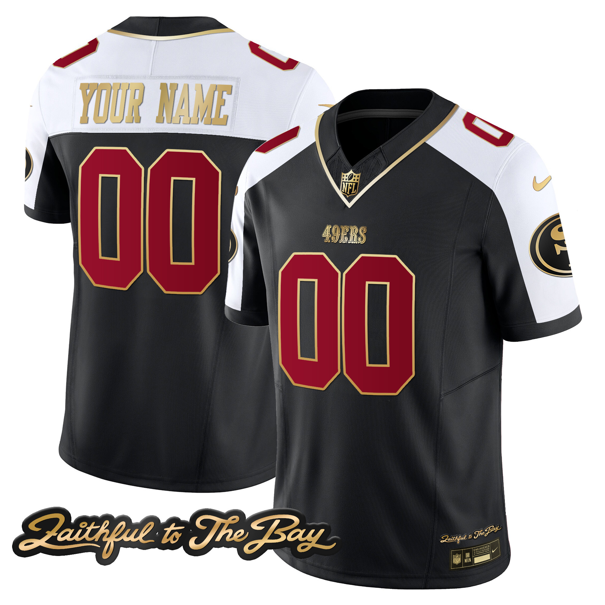 San Francisco 49ers Faithful To The Bay Patch Vapor Custom Jersey V3 – All Stitched
