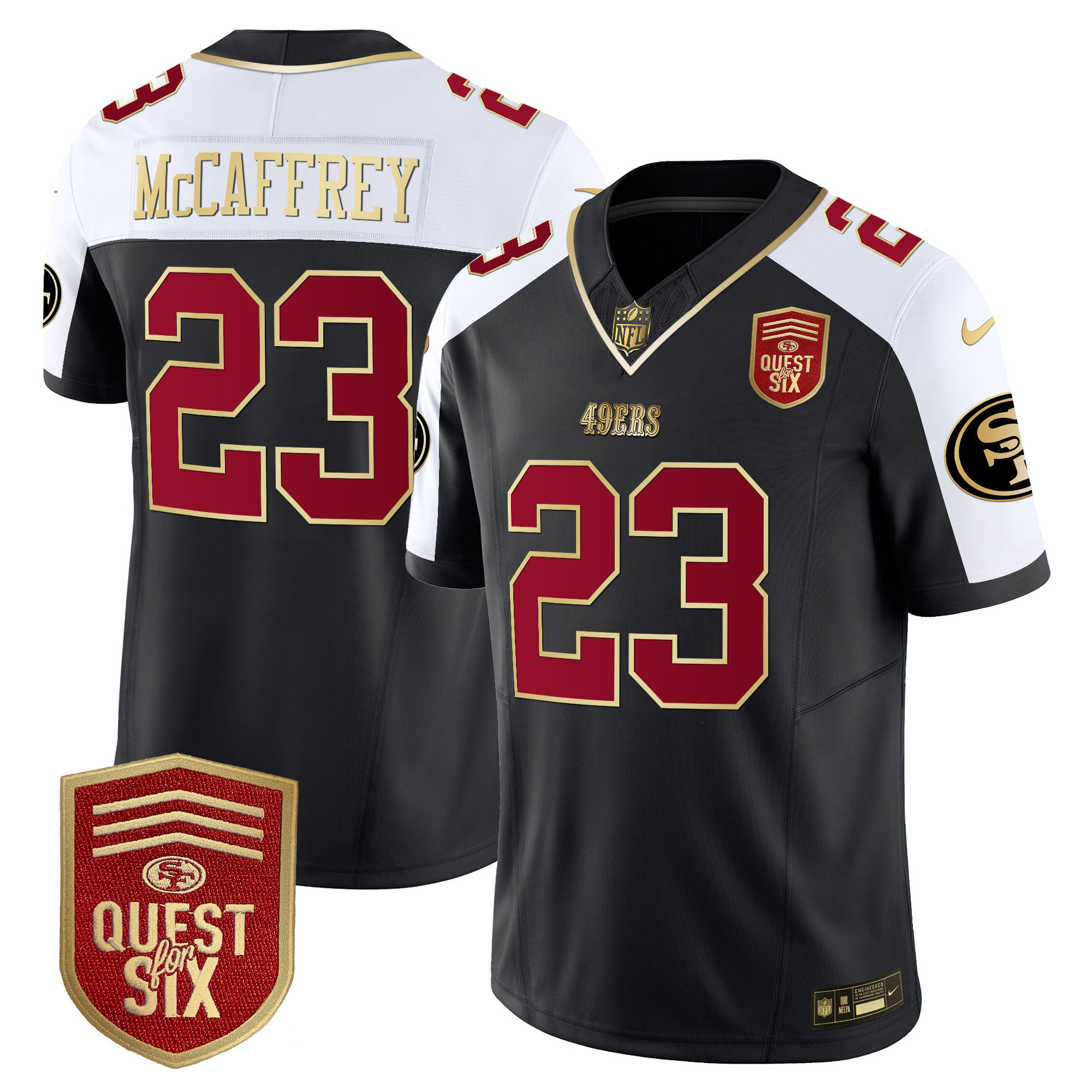 Men’s San Francisco 49ers Quest For Six Patch Vapor Limited Jersey – All Stitched