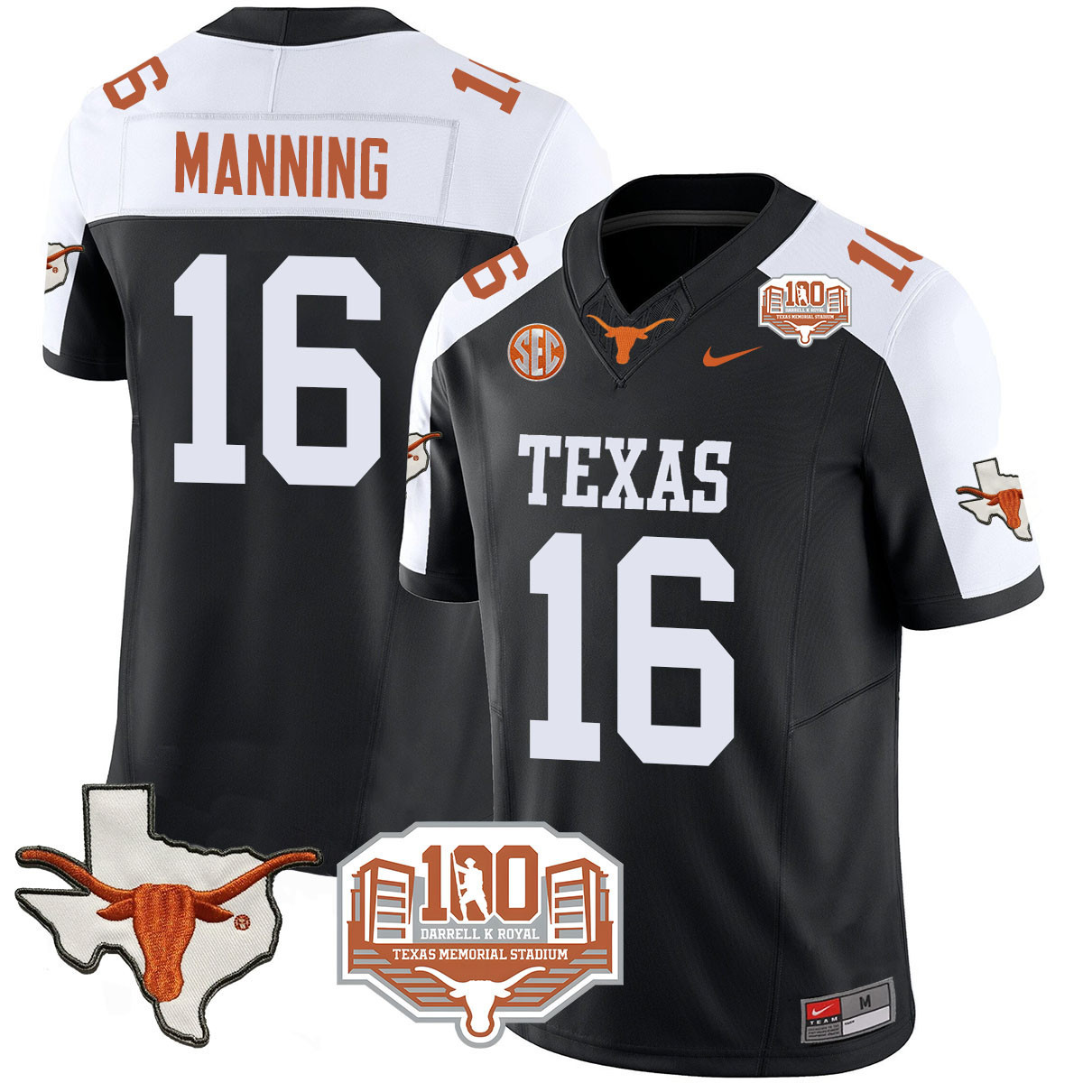 Men’s Texas Longhorns 2024 Vapor Limited Jersey – 100 years of Darrell K Royal – All Stitched