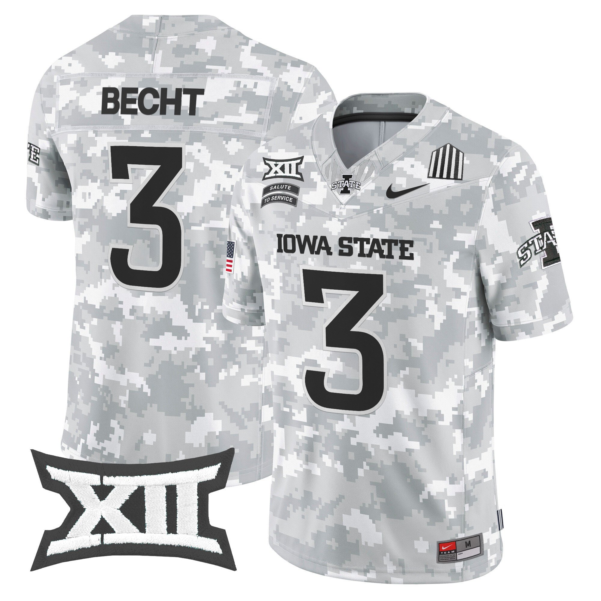 Iowa State Cyclones 2024 Salute to Service Vapor Limited Jersey – Arctic Camo – All Stitched