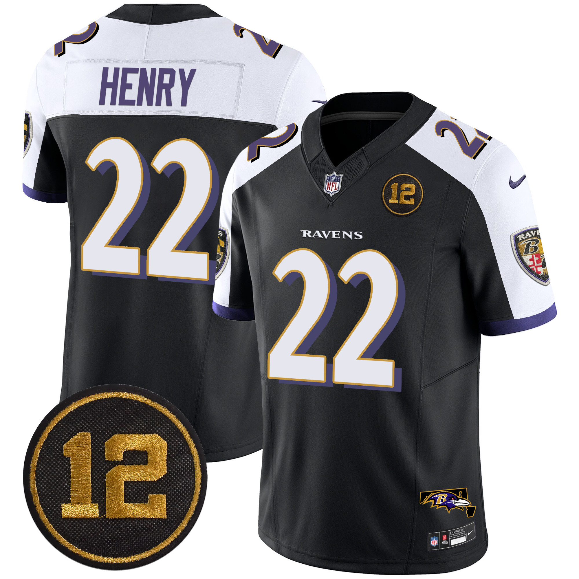 Men’s Baltimore Ravens Jacoby Jones Patch Vapor Limited Jersey – All Stitched