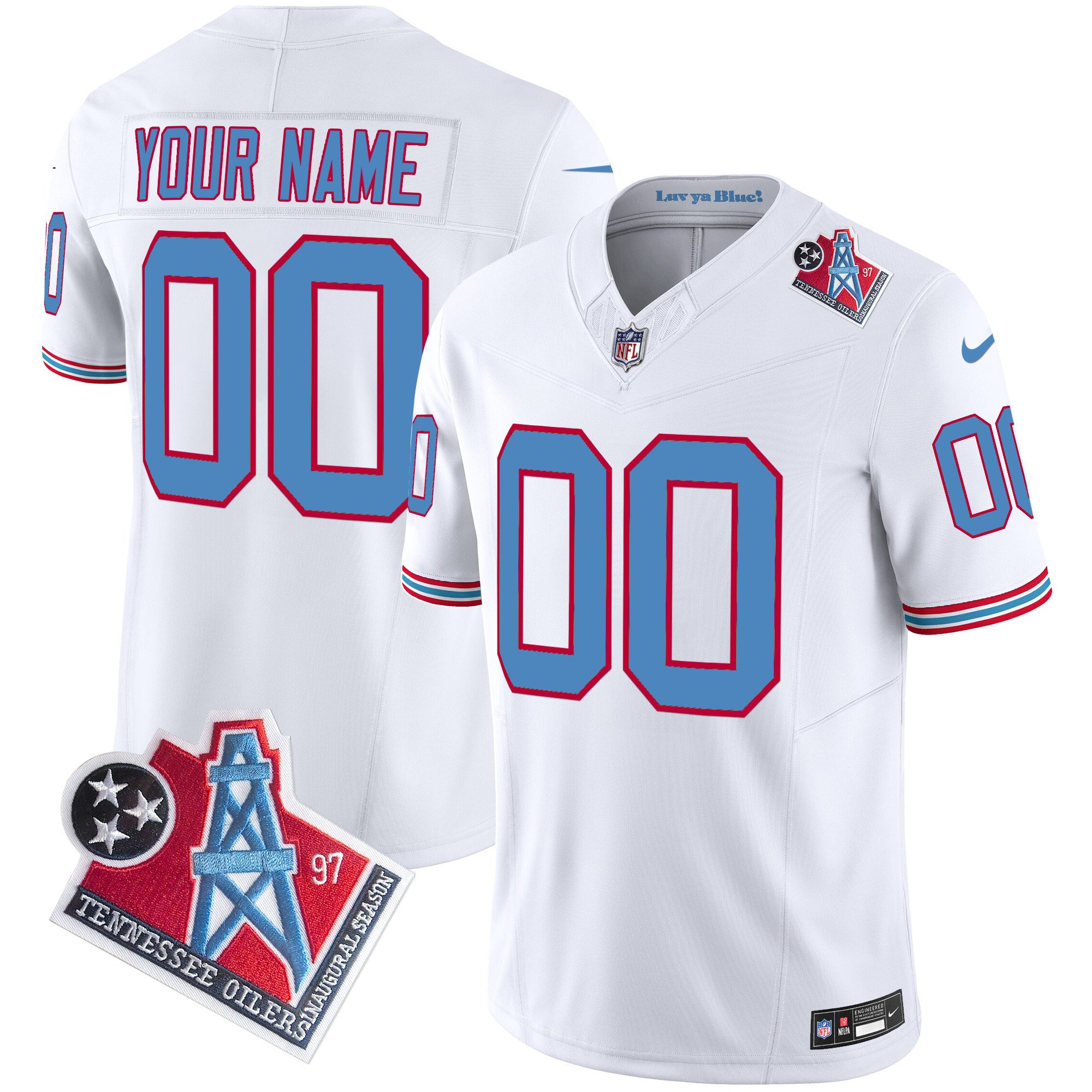 Tennessee Titans 1997 Throwback Limited Vapor Limited Custom Jersey – All Stitched