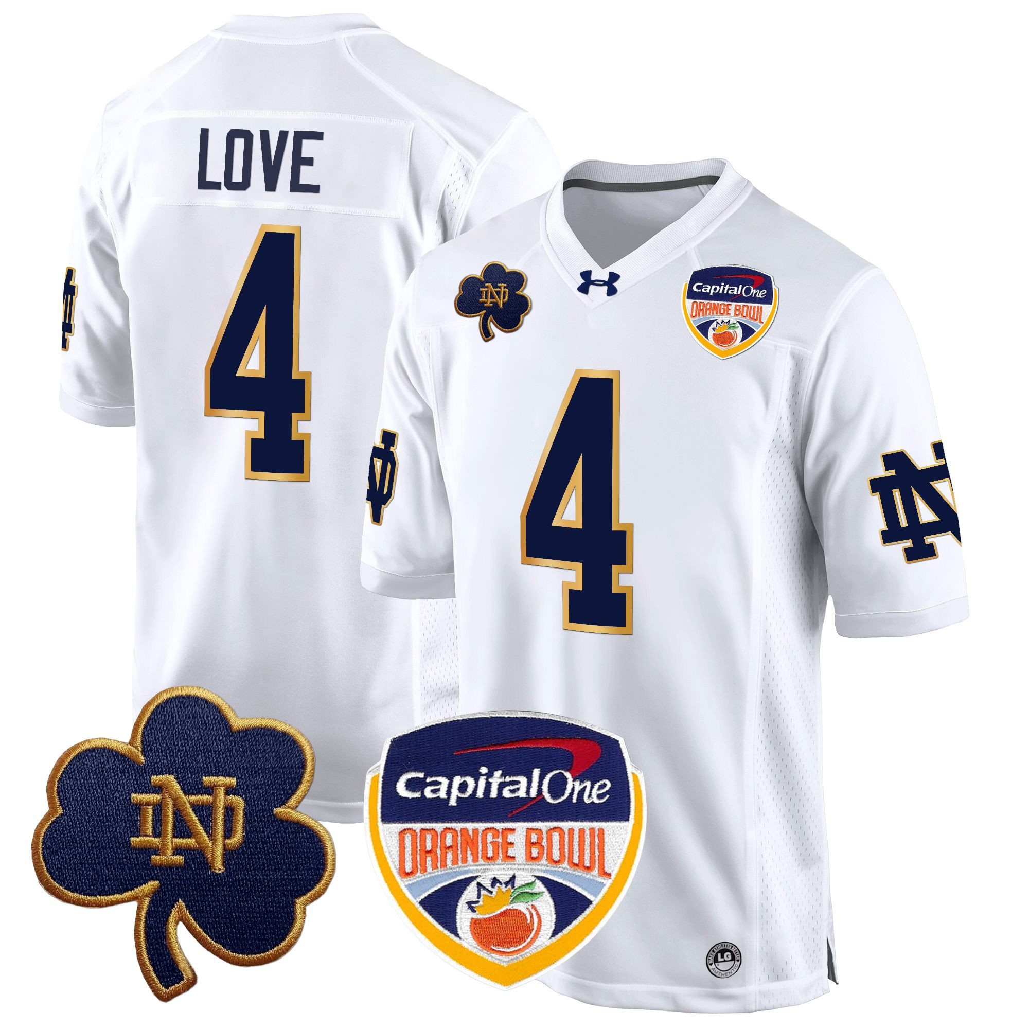 Men’s Notre Dame Fighting Irish 2024 Orange Bowl Patch Game Jersey – All Stitched