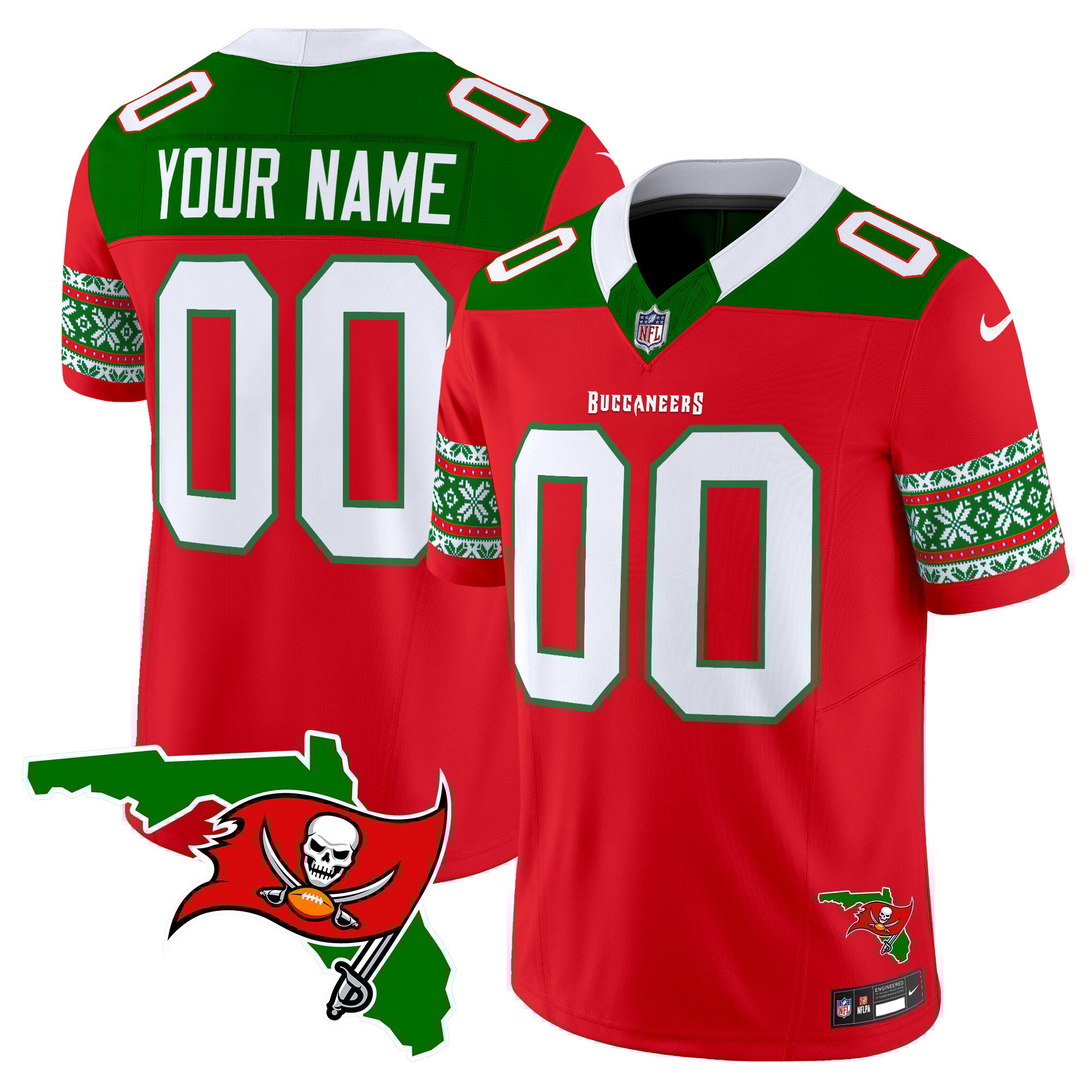 Tampa Bay Buccaneers 2024 Christmas Vapor Limited Custom Jersey – All Stitched