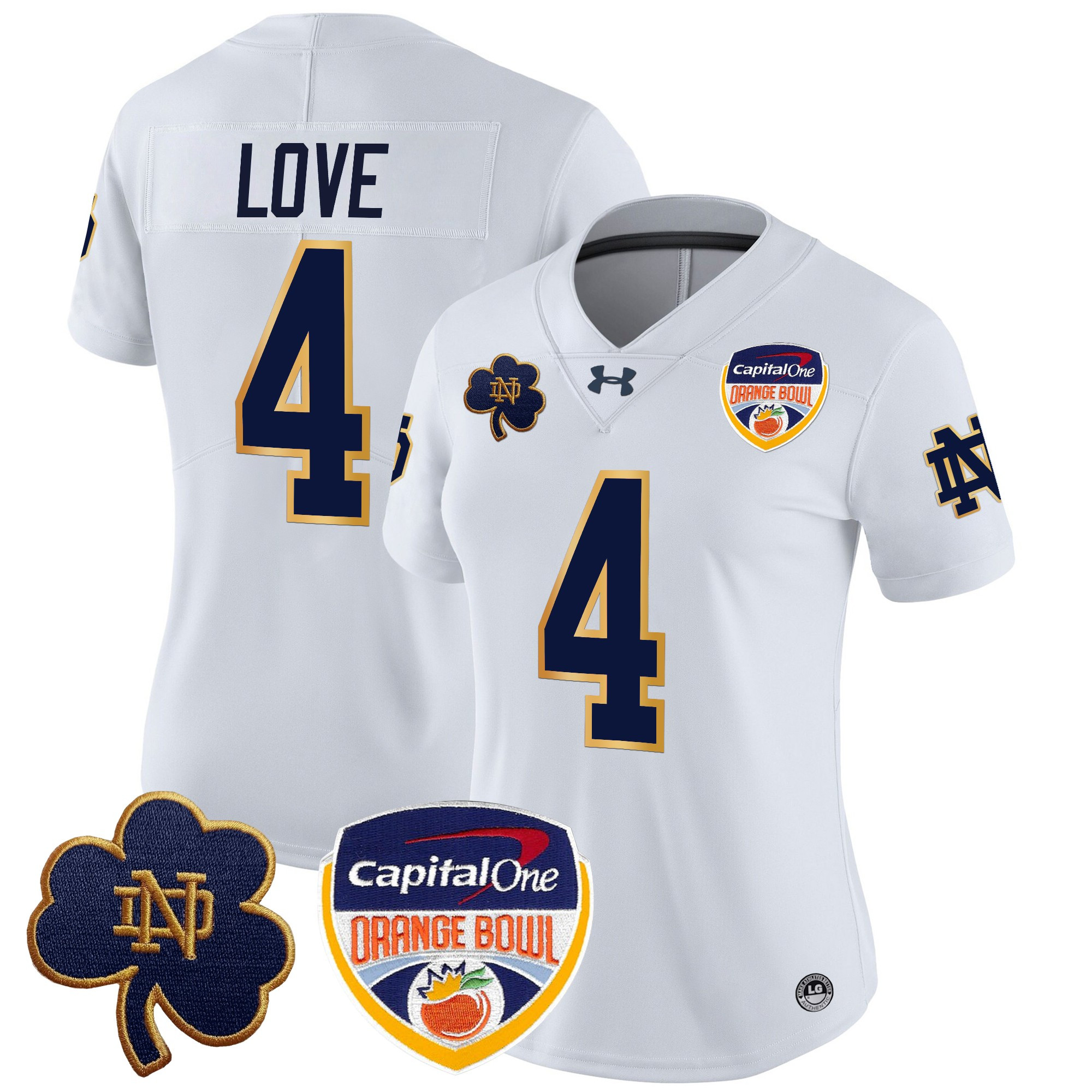 Women’s Notre Dame Fighting Irish 2024 Orange Bowl Patch Vapor Limited Jersey – All Stitched