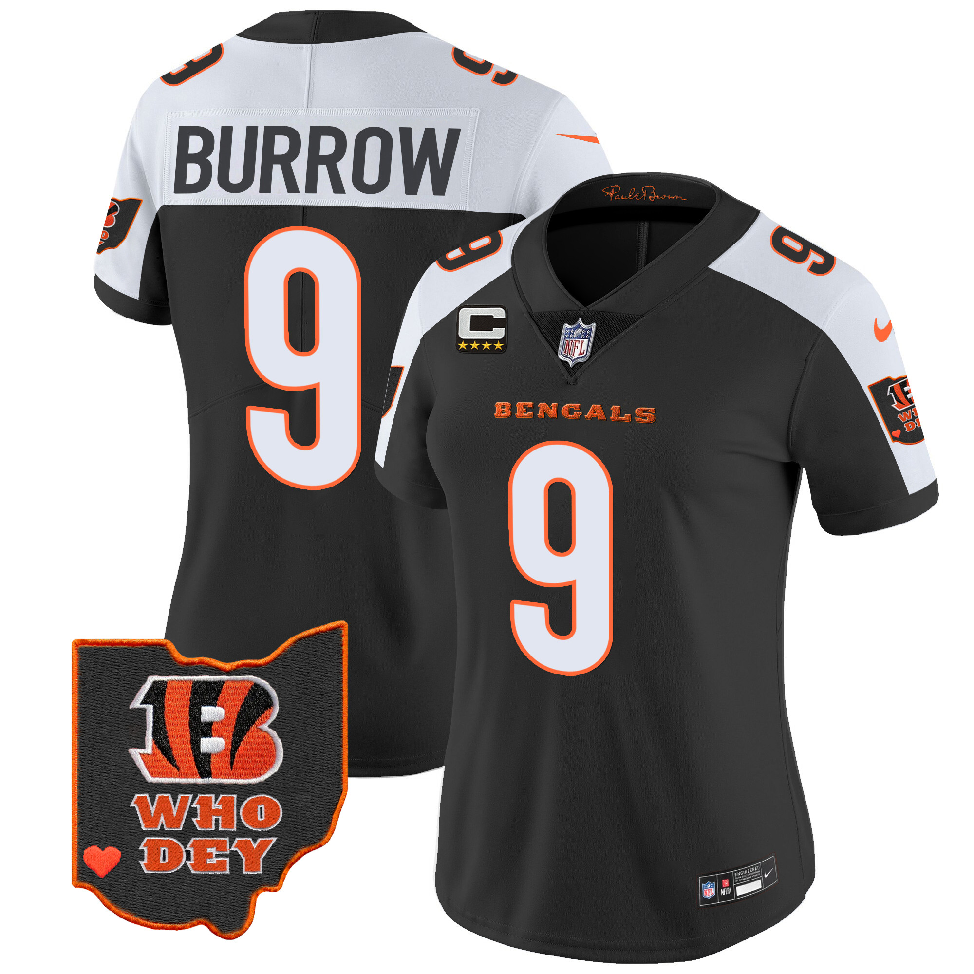 Women’s Cincinnati Bengals Ohio Patch Vapor Limited Jersey V2 – All Stitched
