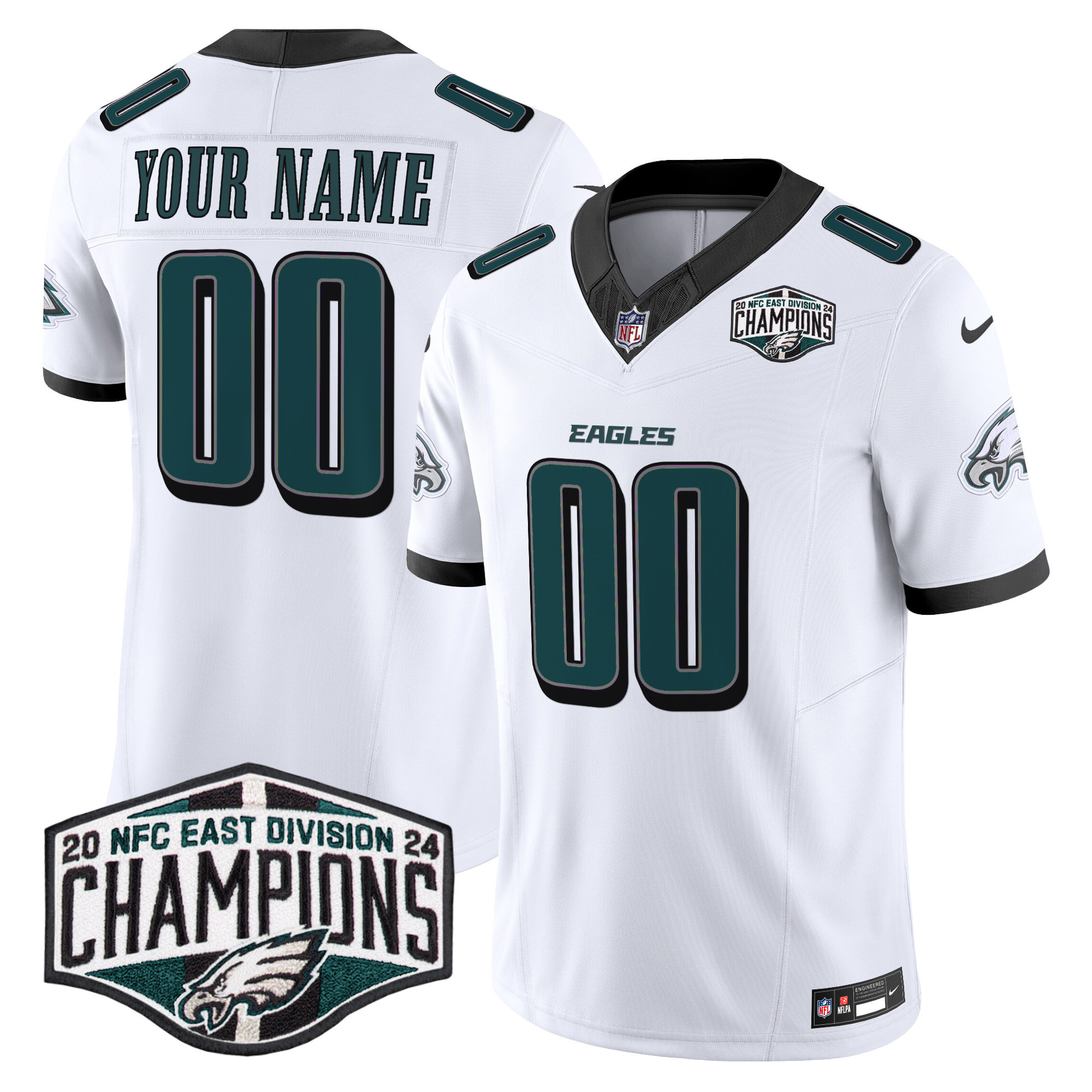Eagles 2024 NFC East Division Champions Vapor Limited Custom Jersey – All Stitched