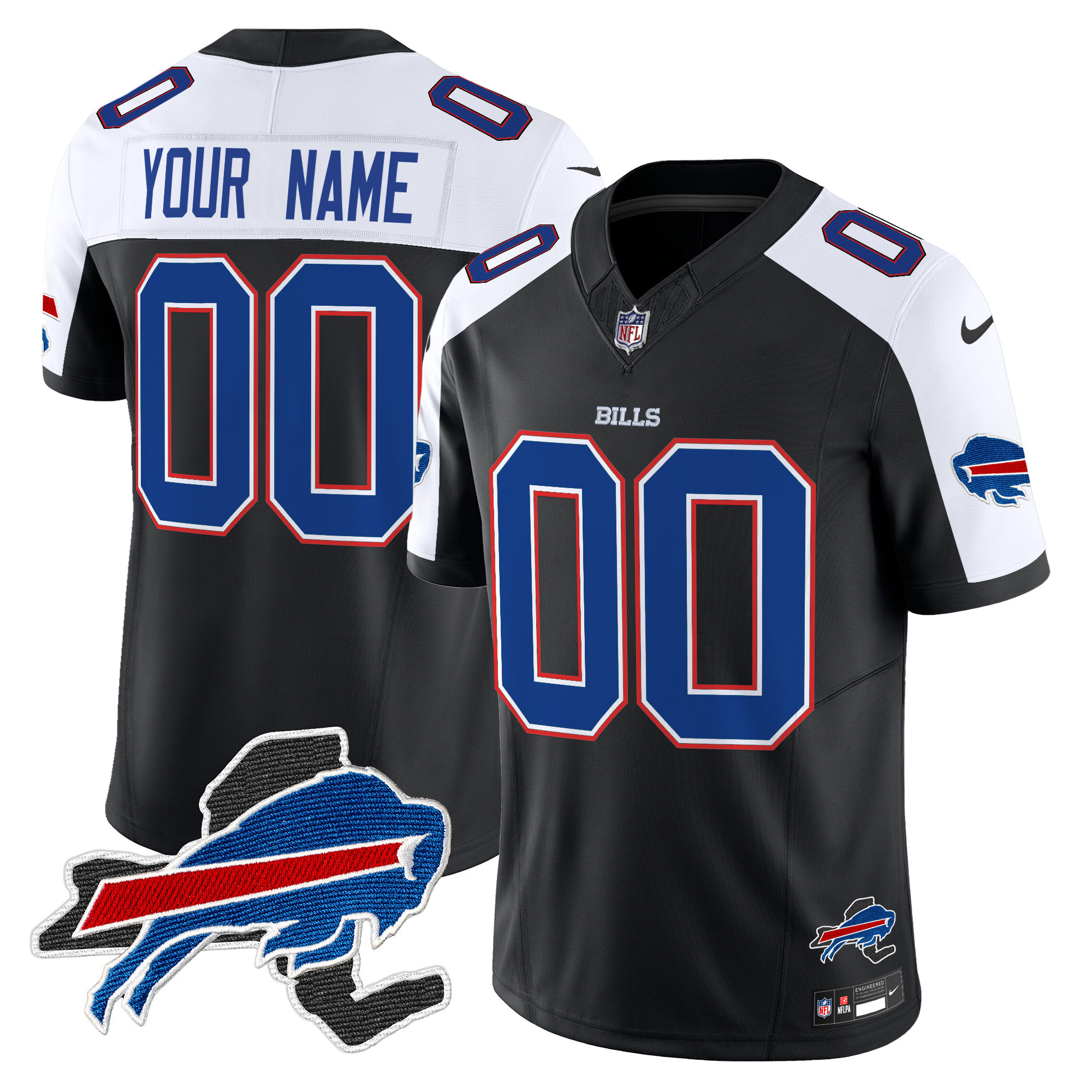 Buffalo Bills New York Patch Vapor Limited Custom Jersey V3 – All Stitched