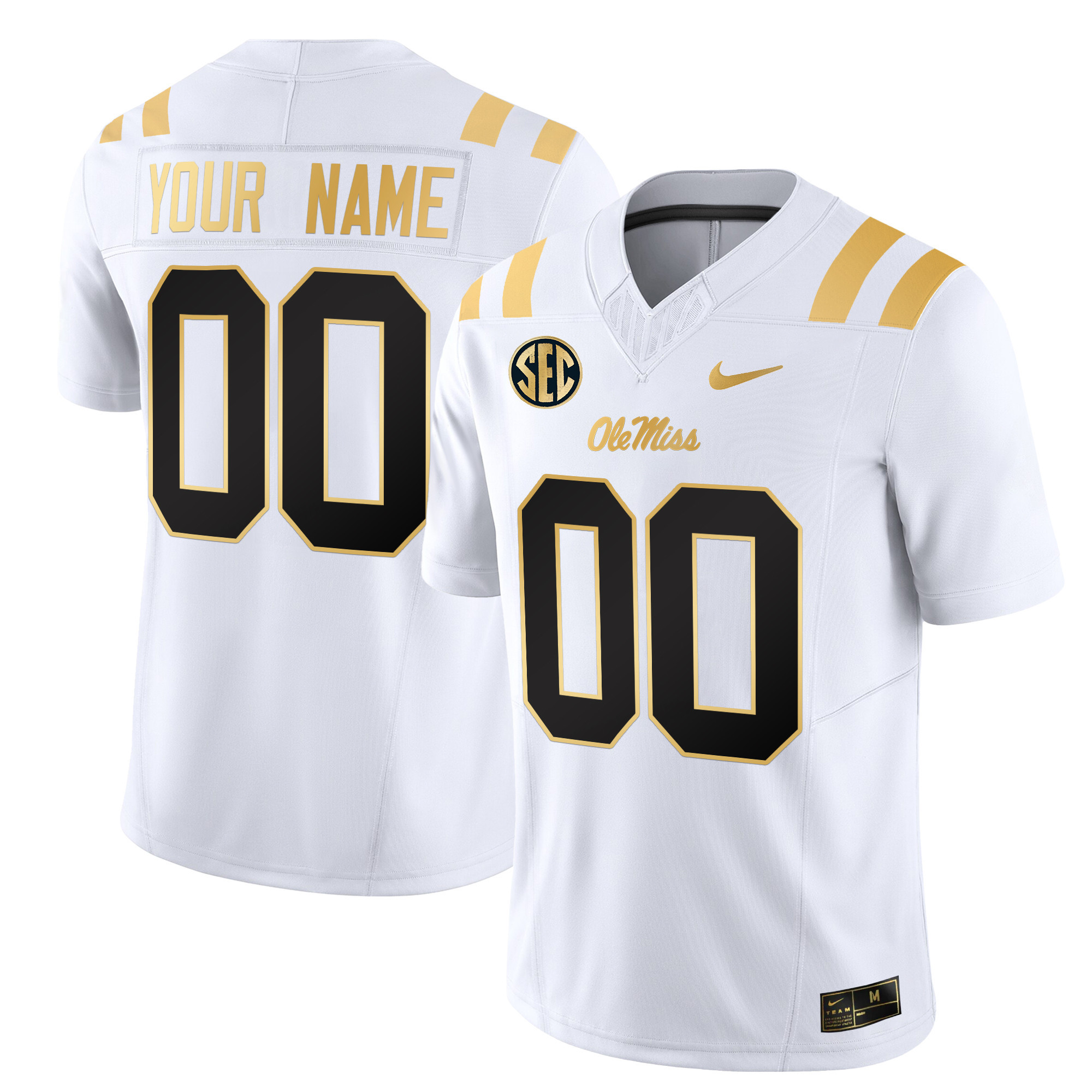 Ole Miss Rebels 2024 Gold Vapor Limited Custom Jersey – All Stitched