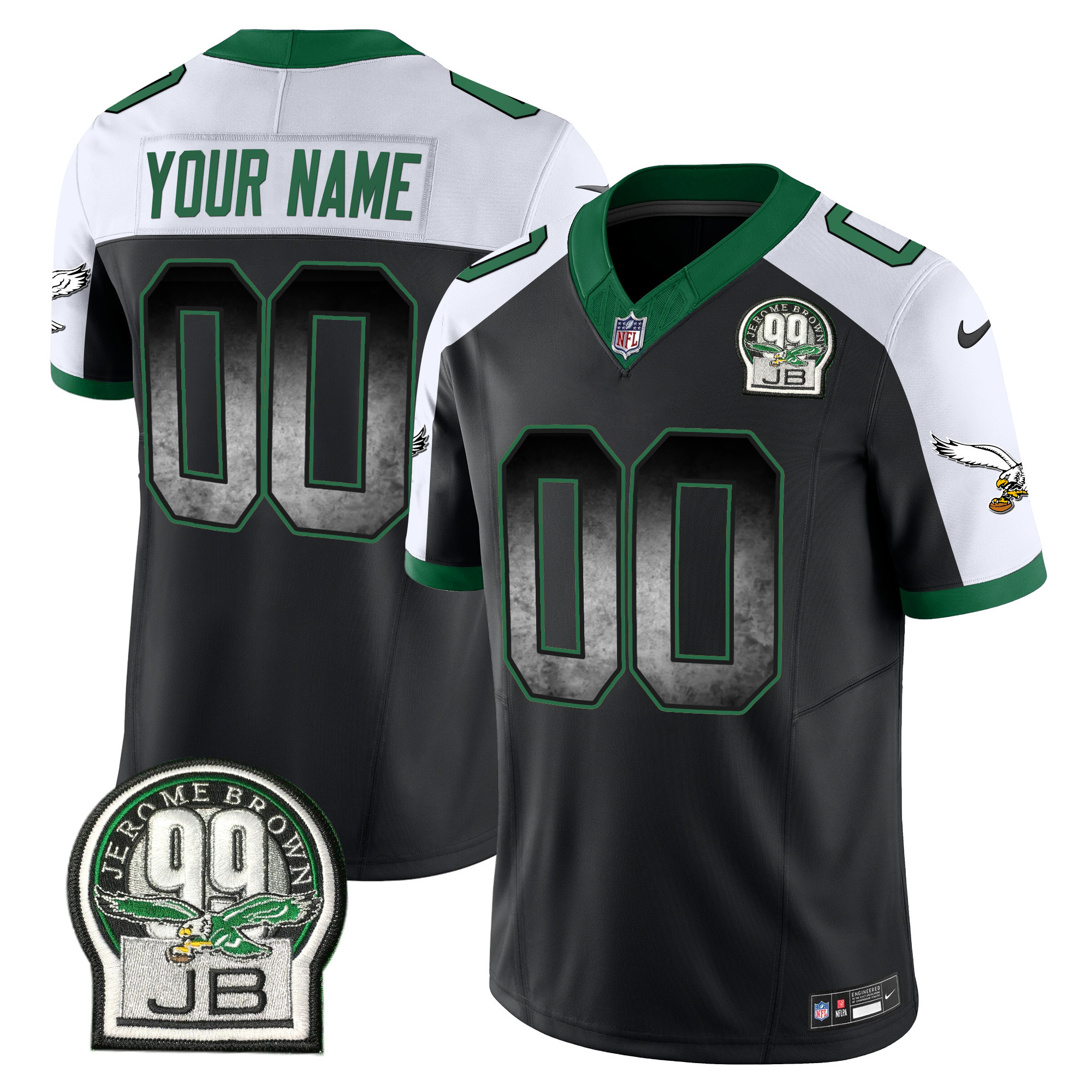 Philadelphia Eagles Arch Smoke Kelly Green Vapor Custom Jersey – All Stitched