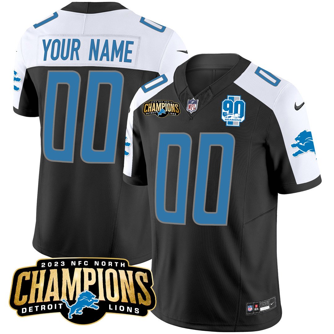 Detroit Lions 2023 NFC North Champions Patch Vapor Custom Jersey V2 – All Stitched
