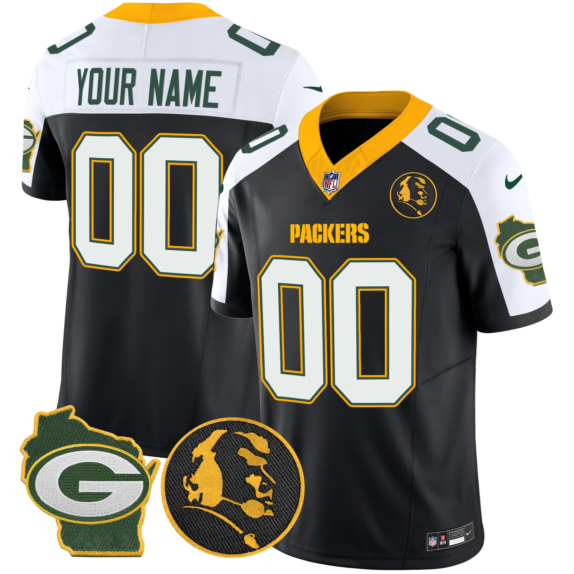 Packers John Madden & Home Patch Vapor Limited Custom Jersey – All Stitched