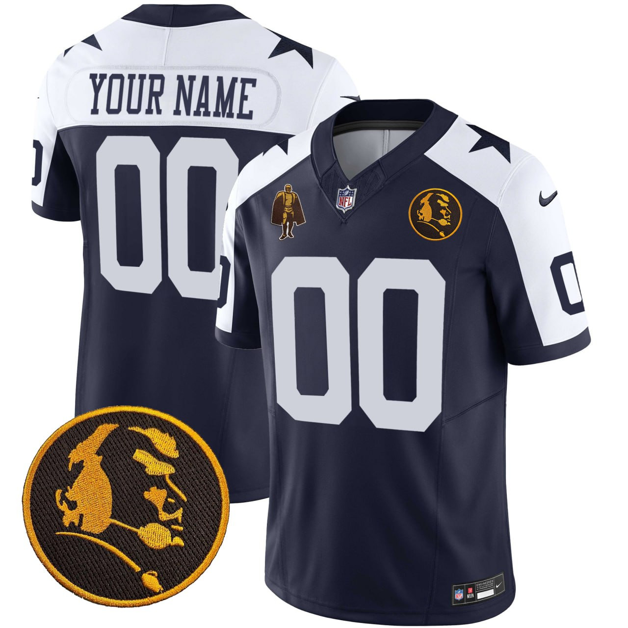 Dallas Cowboys Throwback John Madden Patch Custom Jersey – All Stitched