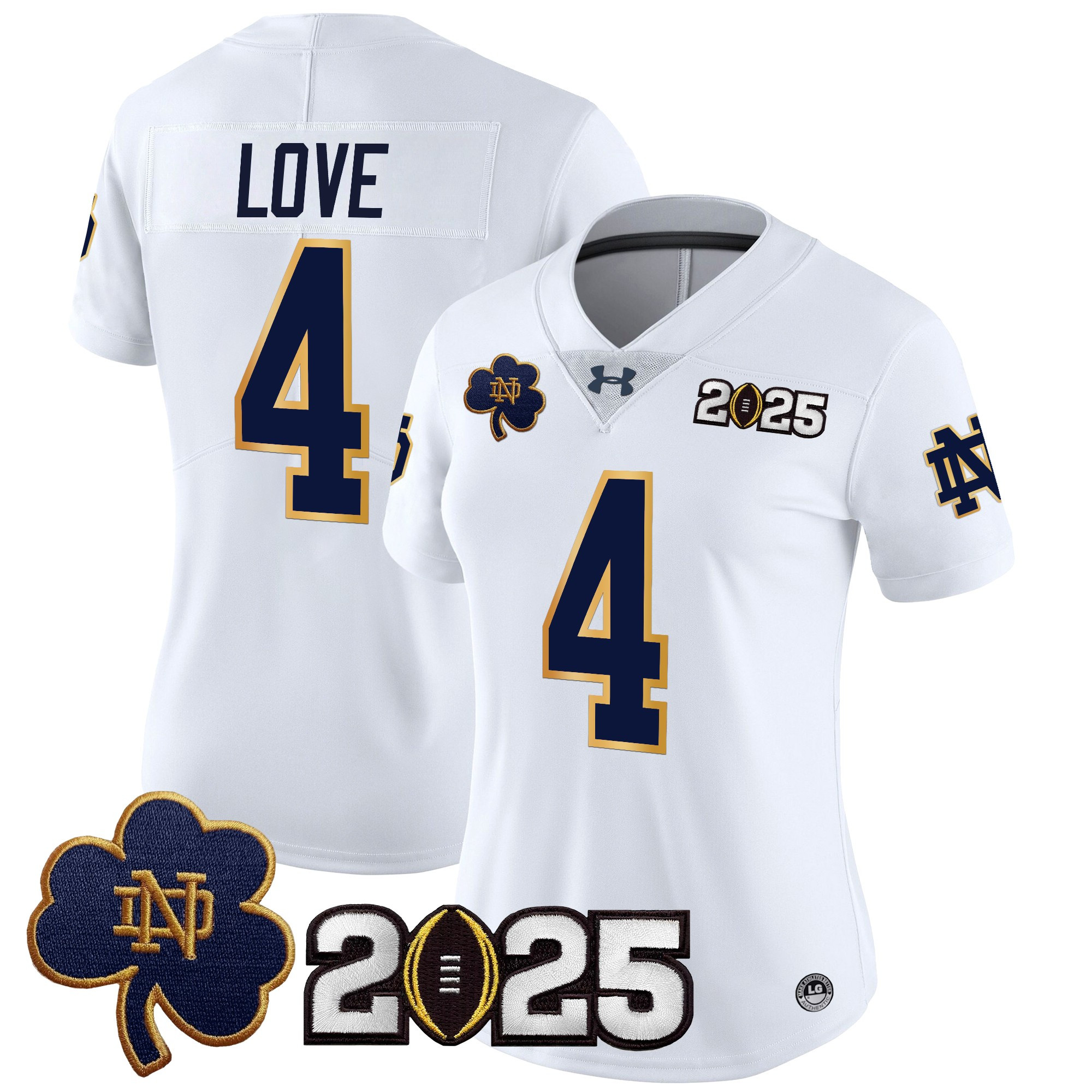 Women’s Notre Dame Fighting Irish 2025 CFP Final Patch Vapor Limited Jersey – All Stitched