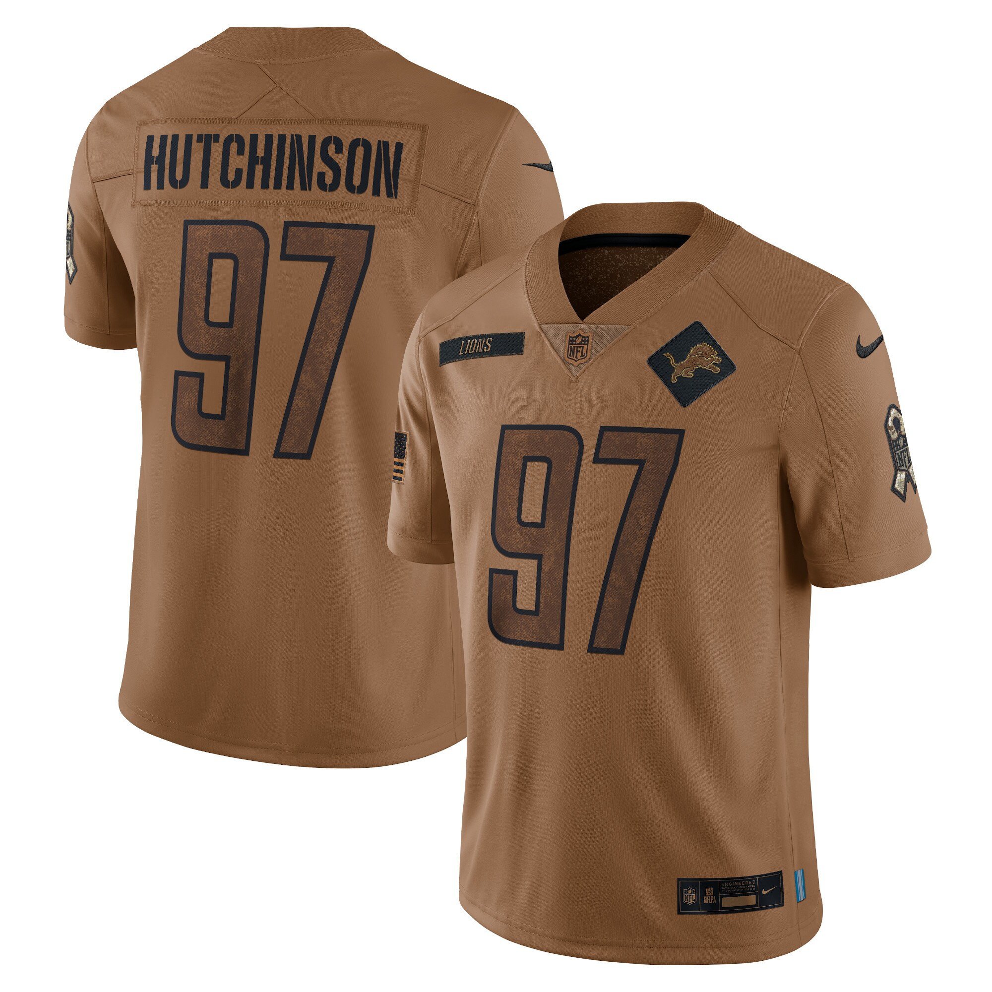 Aidan Hutchinson Detroit Lions 2023 Salute To Service Limited Jersey – All Stitched