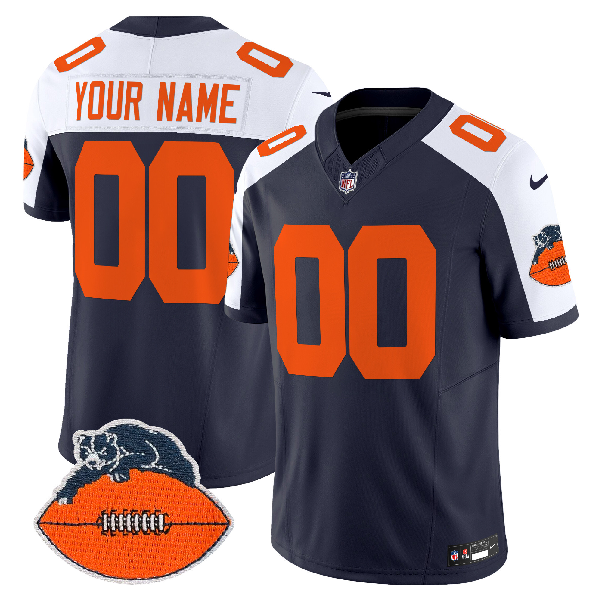 Chicago Bears Throwback Vapor Limited Custom Jersey – All Stitched