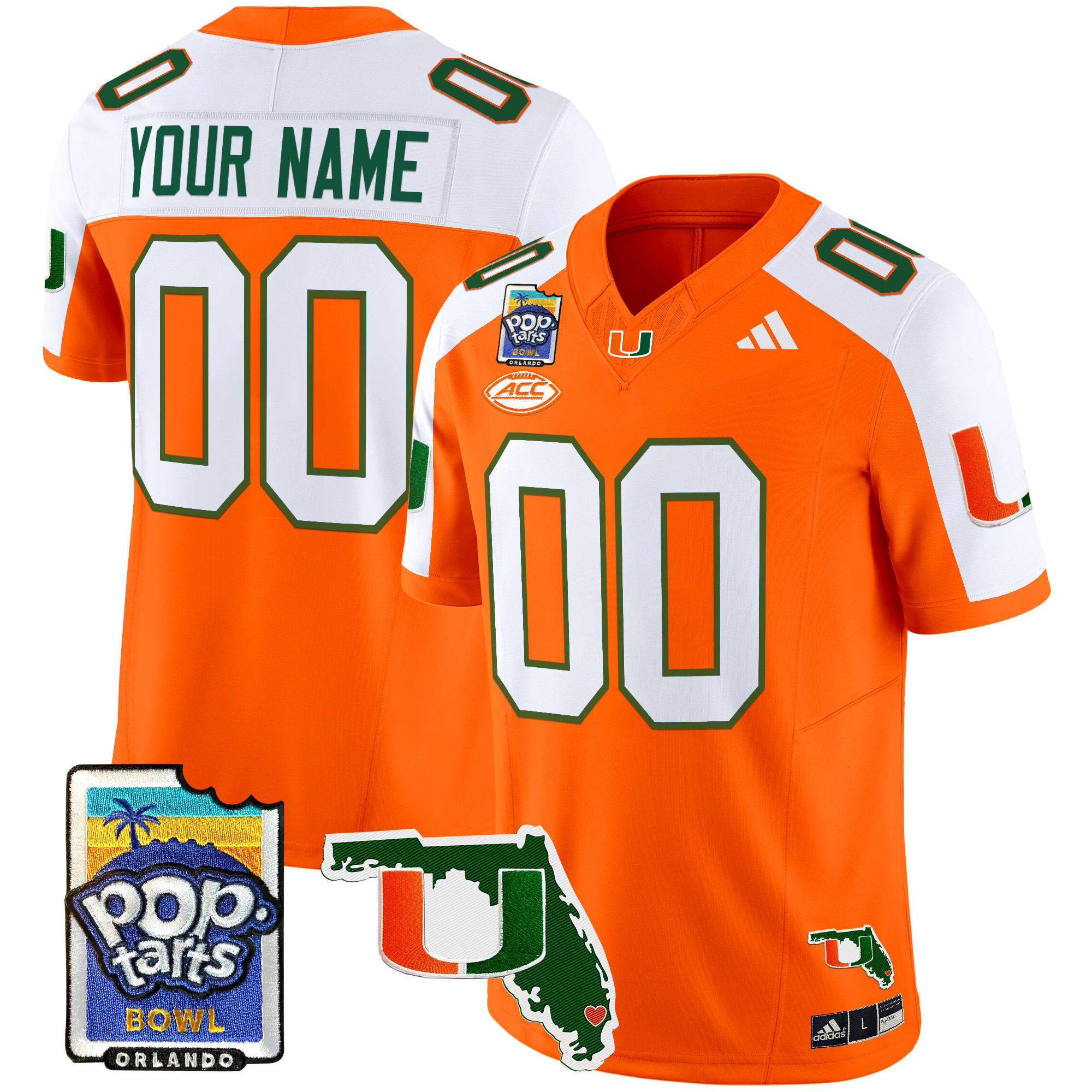 Miami Hurricanes 2025 PopTarts Bowl Patch Vapor Limited Custom Jersey – All Stitched