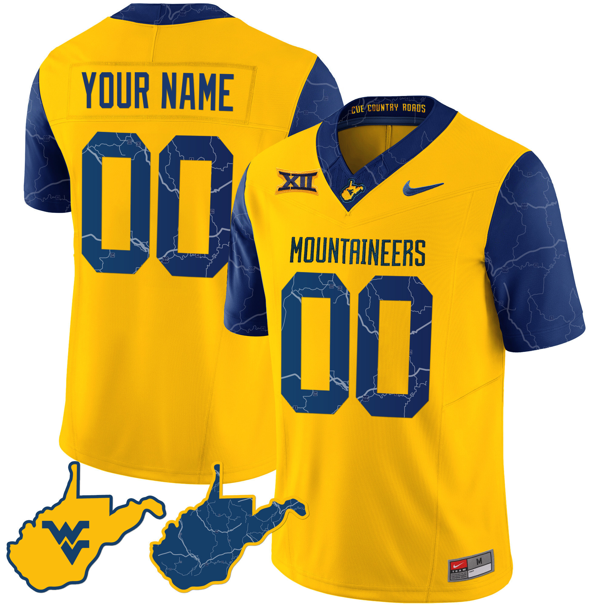 West Virginia Mountaineers 2024 Country Roads Custom Jersey – All Stitched