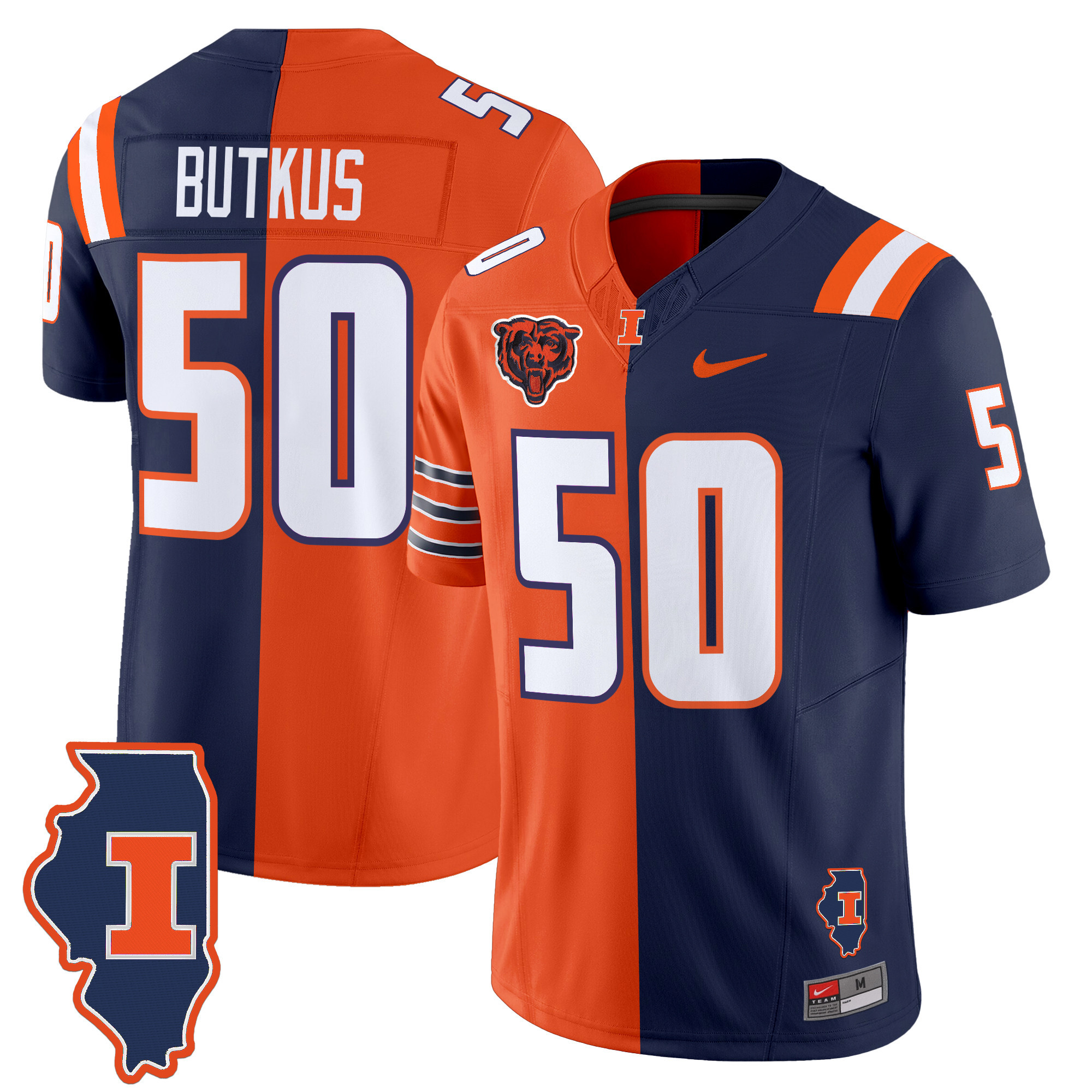 Illinois Fighting Illini Split Vapor Limited Jersey – All Stitched