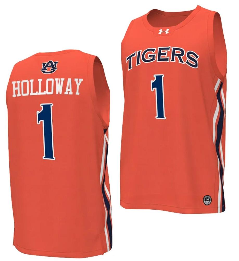 Aden Holloway Jersey 1 Auburn Tigers College Basketball Replica Orange