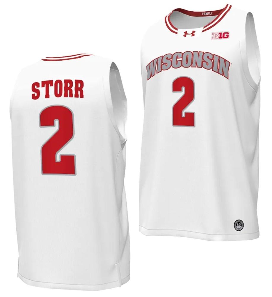 Aj Storr Jersey 2 Wisconsin Badgers By The Players Basketball 2023 24 White