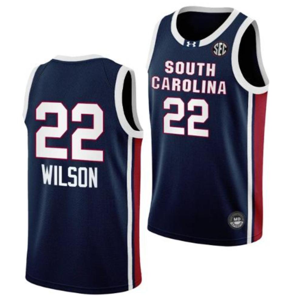 Aja Wilson 22 Ncaa South Carolina College Basketball Navy Jersey