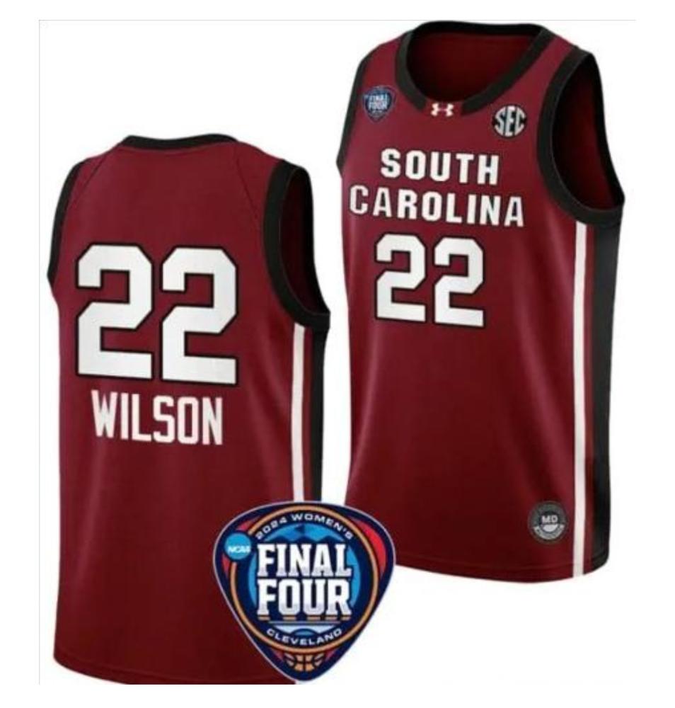 Aja Wilson Jersey 22 South Carolina Gamecocks Basketball 2024 Ncaa Red