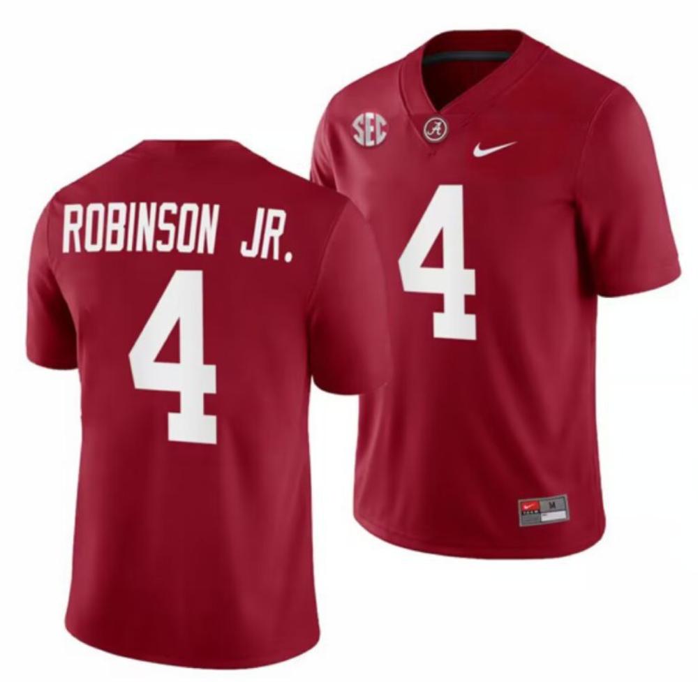 Alabama Crimson Tide 4 Brian Robinson Jr Red College Football Jersey
