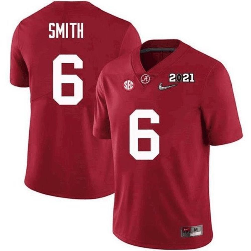 Alabama Crimson Tide 6 Devonta Smithred 2021 National Champions Stitched Jersey