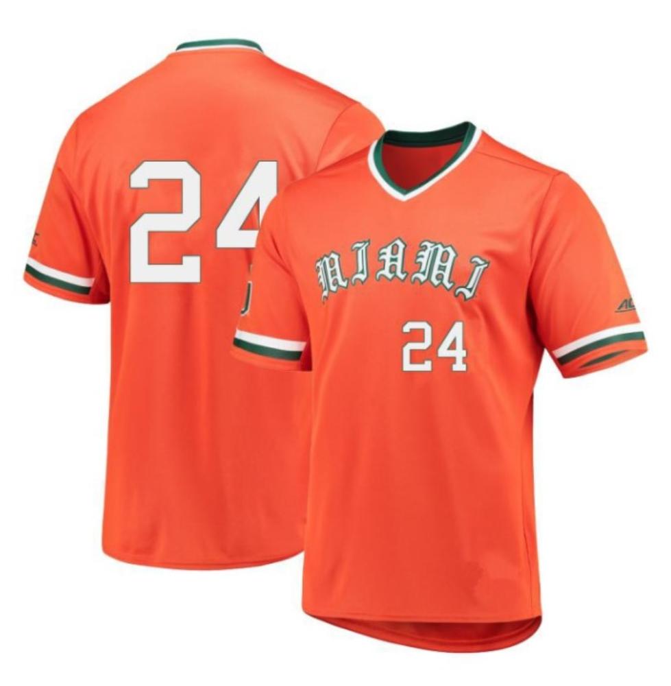 Alejandro Rosario Jersey Miami Hurricanes Baseball College Orange Alumni 24