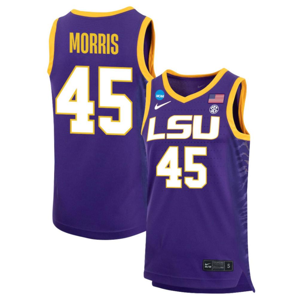 Alexis Morris 45 Lsu Tigers 2024 Basketball Jersey   Purple