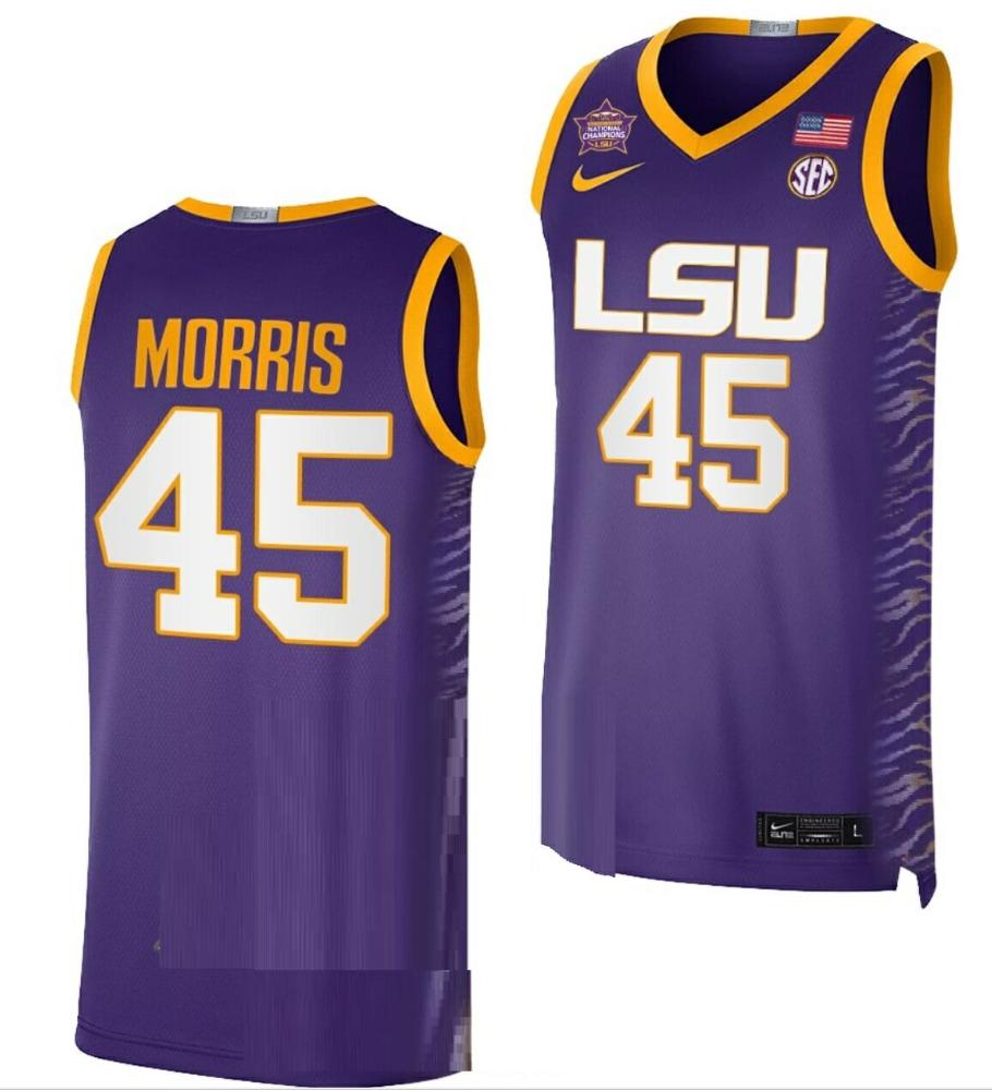 Alexis Morris Jersey Lsu Tigers 2023 Ncaa Basketball National Champions Purple