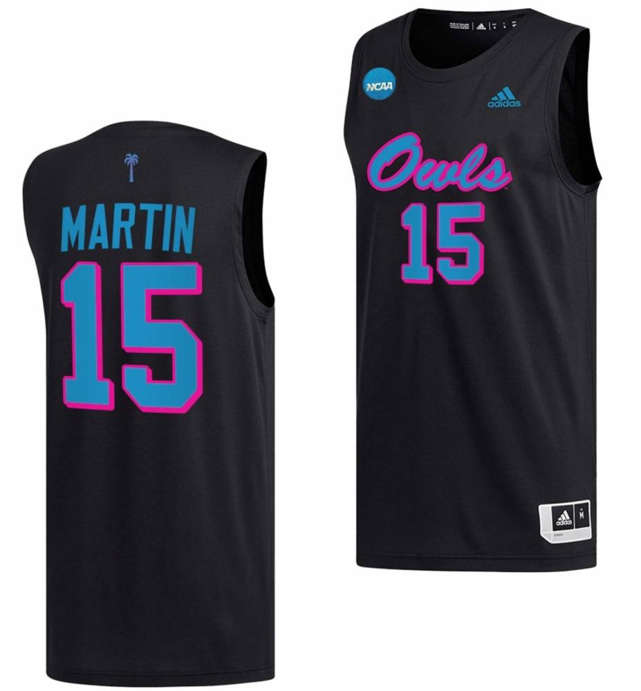 Alijah Martin Jersey Fau Owls College Basketball 2023 Ncaa March Madness Black